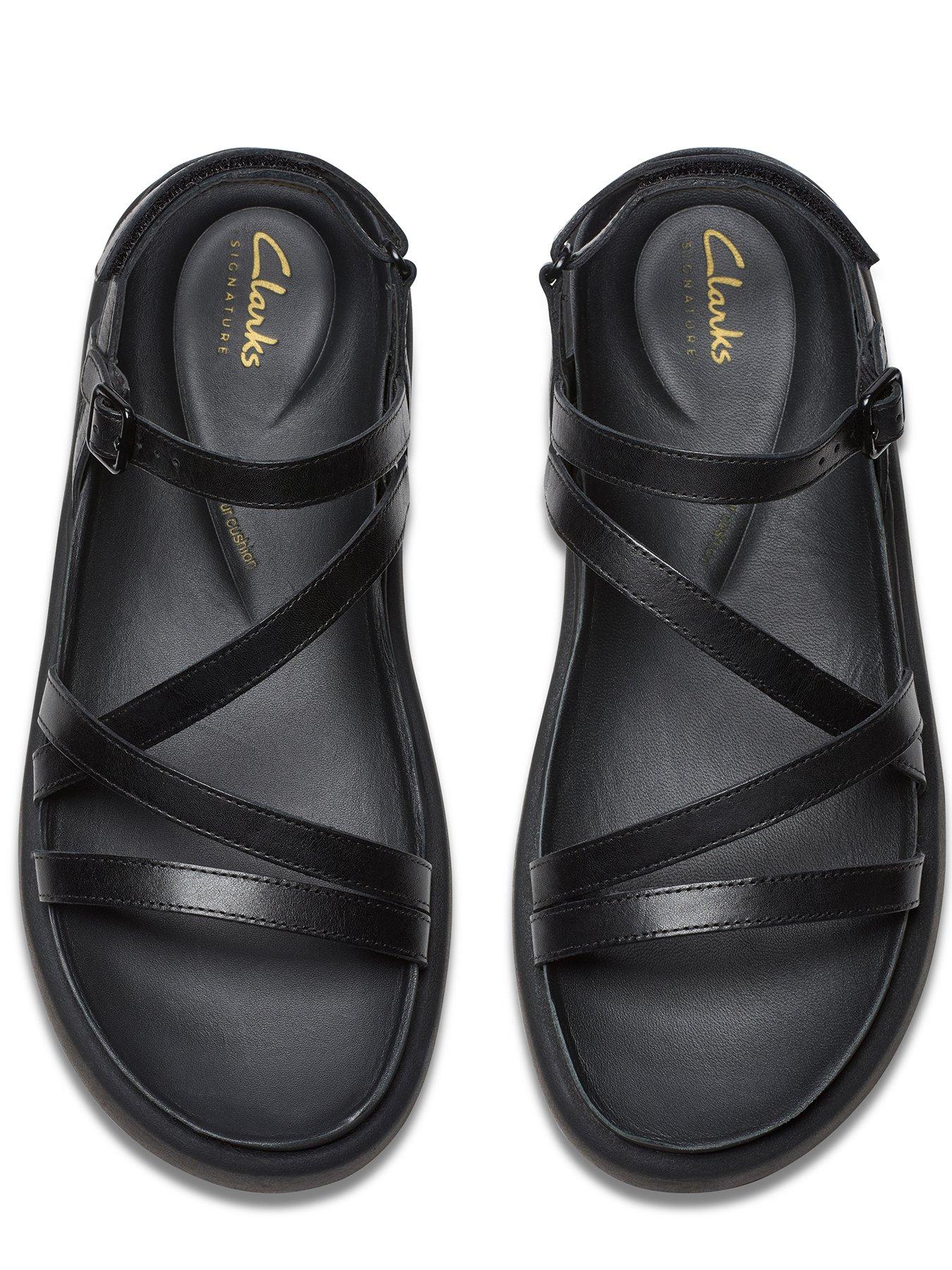 Strappy Sandals Clarks Flat Black Sandals Women Strappy Flat