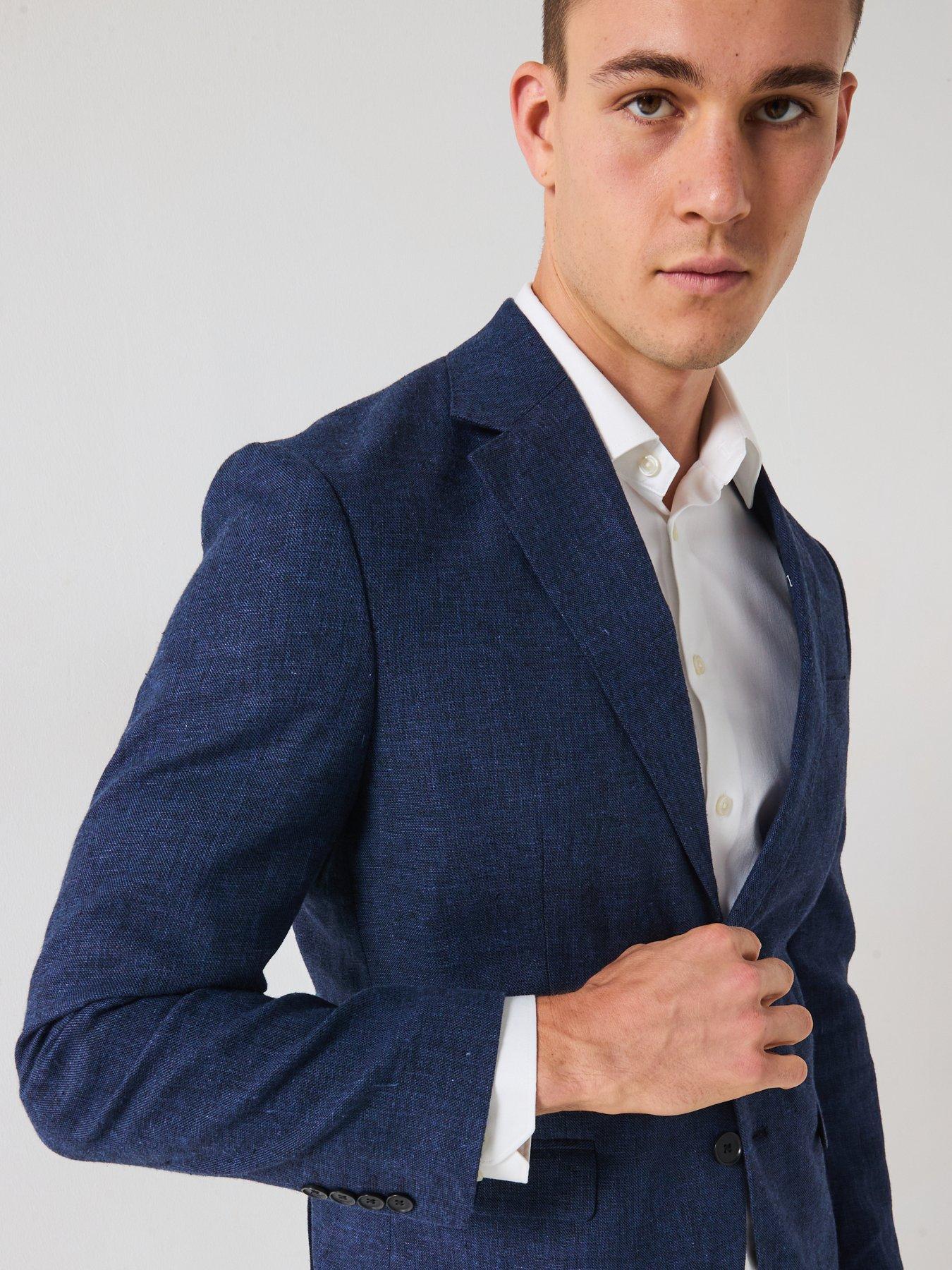 Selected Homme Regular Fit Malik Linen Blazer - Navy | Very