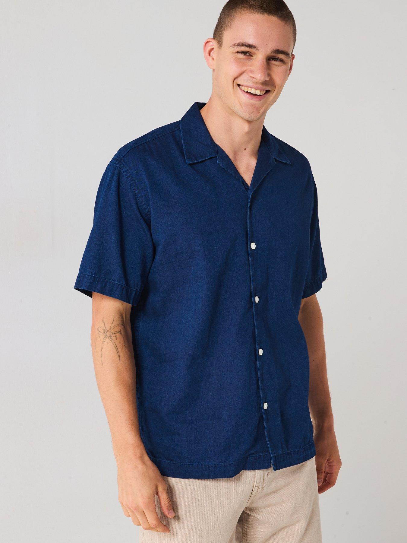 undefined Selected Homme Rick Relaxed Fit Denim Short Sleeve Shirt