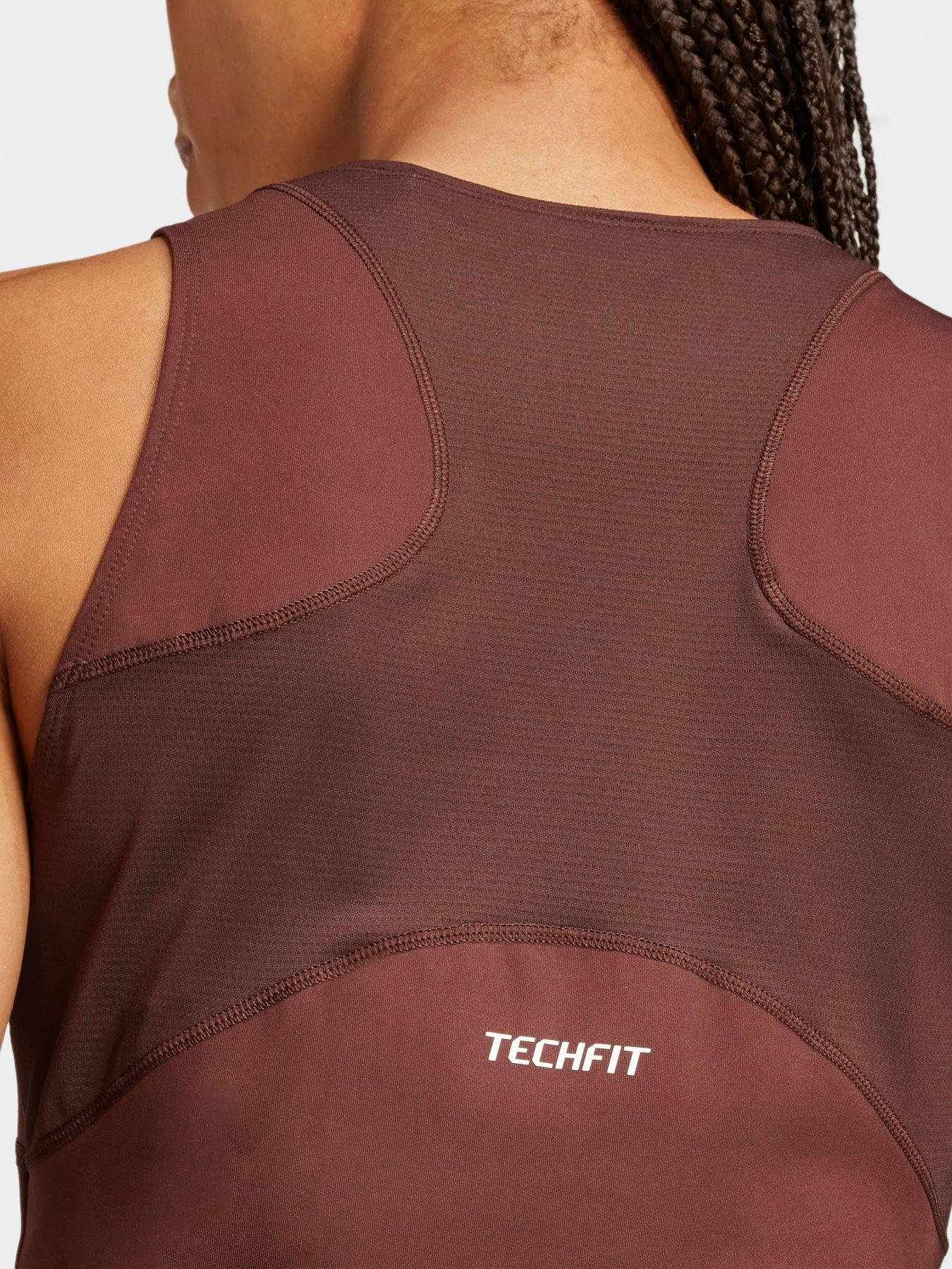 adidas Women's Techfit Cropped Training Tank Top Brown Very