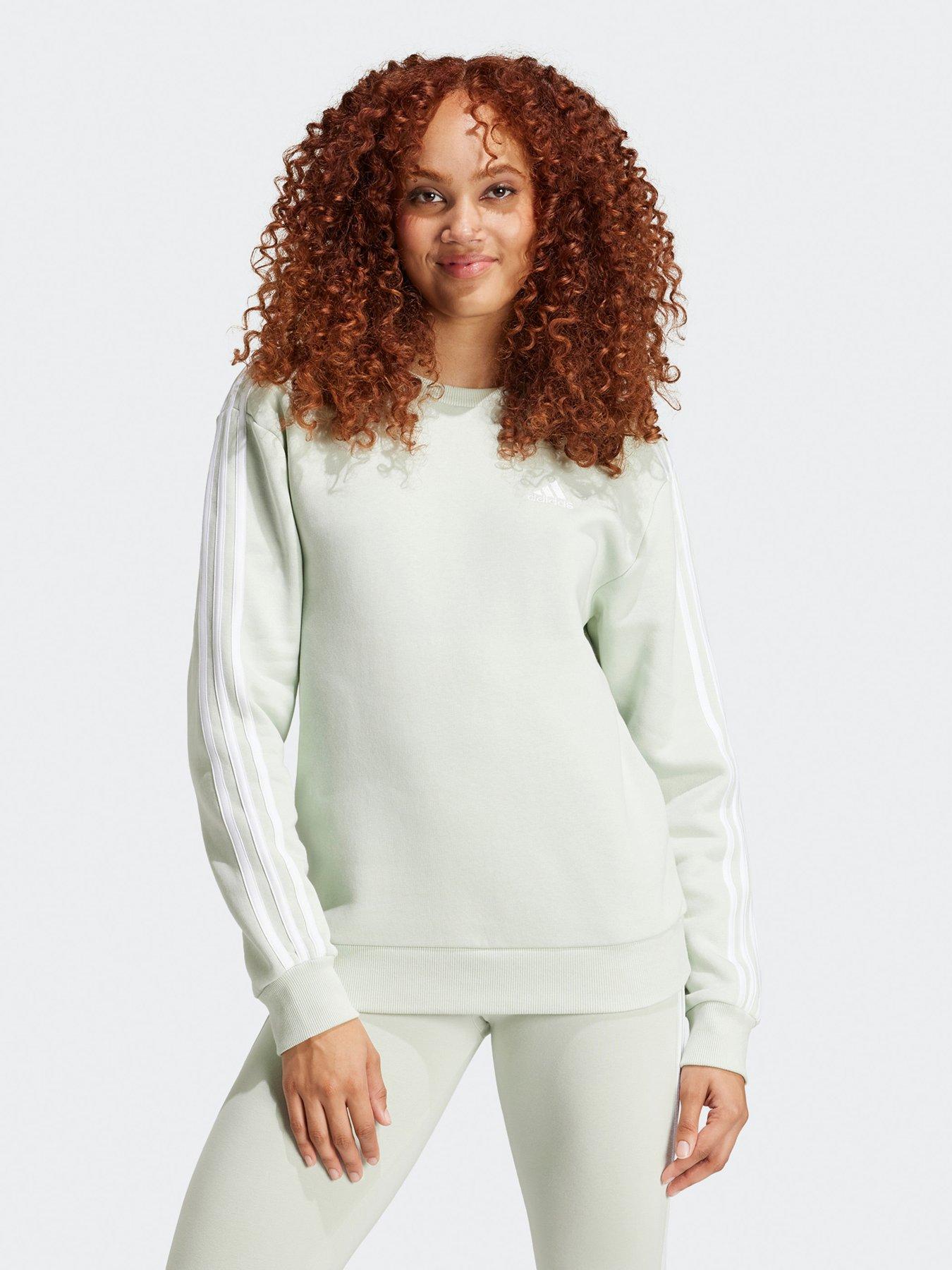 undefined Women's Essentials 3-Stripes Fleece Sweatshirt - Green