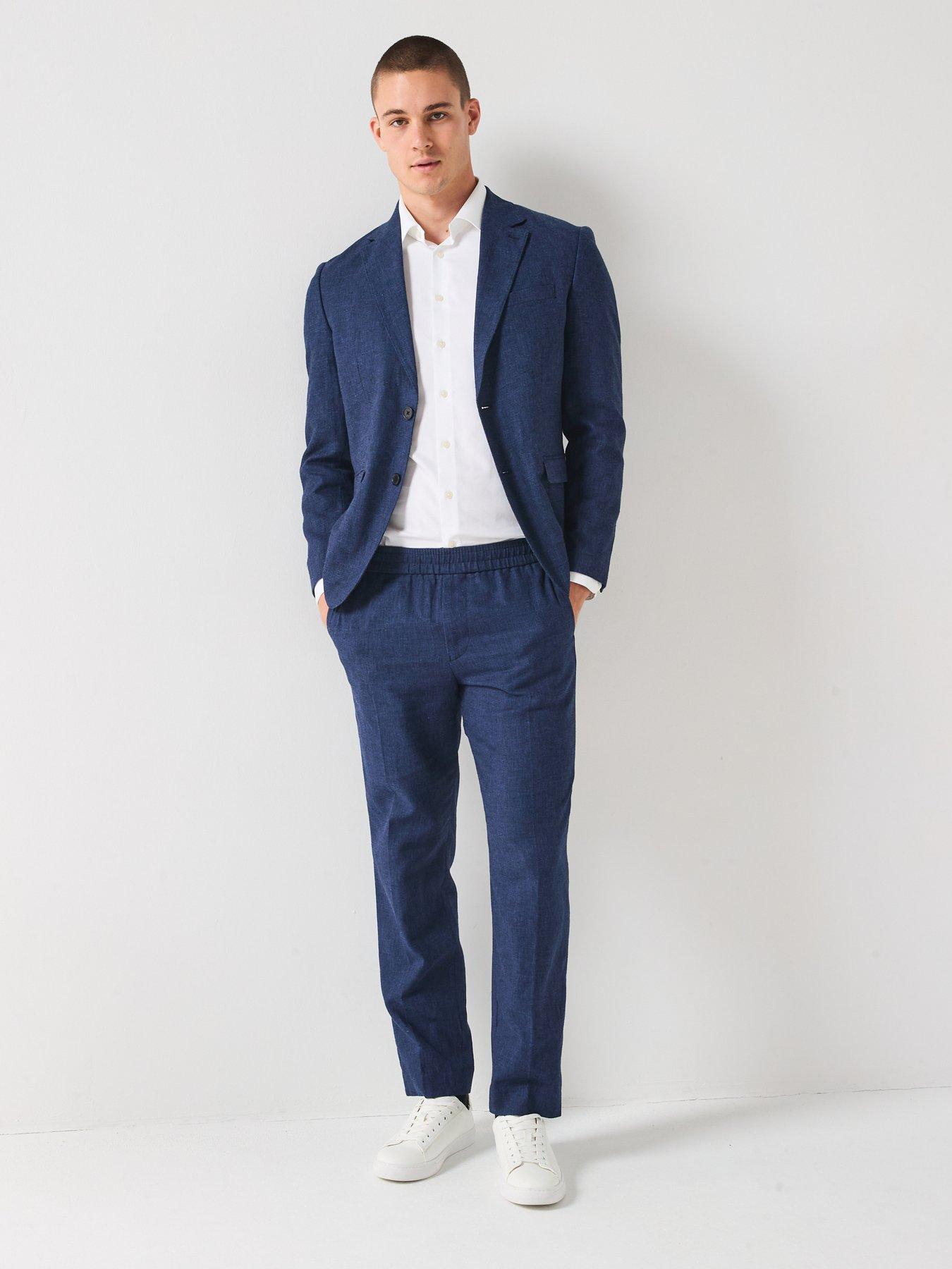 Image 3 of 6 of Selected Homme Malik Linen Trousers - Navy
