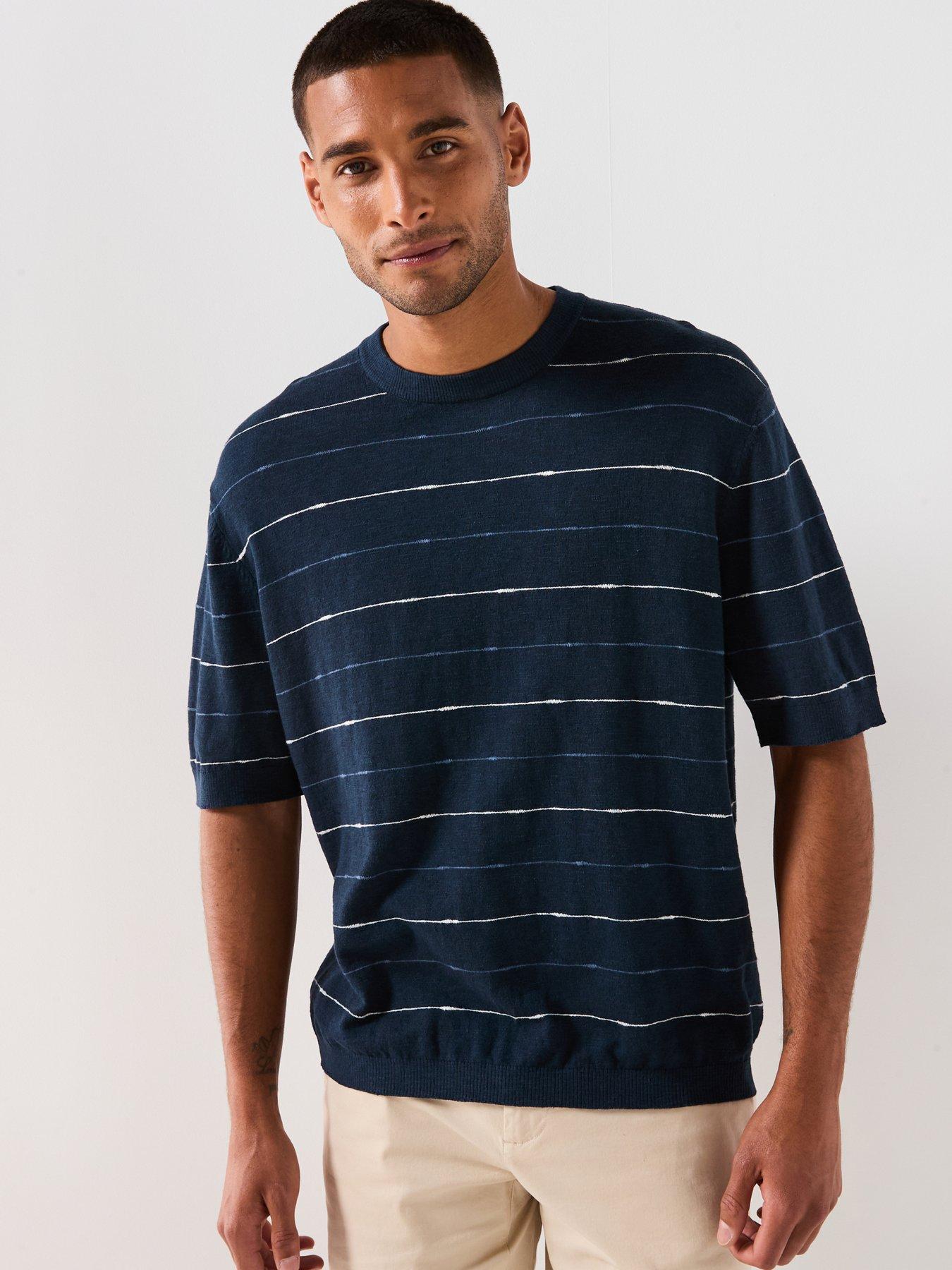 undefined Short Sleeve Knitted T-Shirt - Sky Captain Egret / Oceana