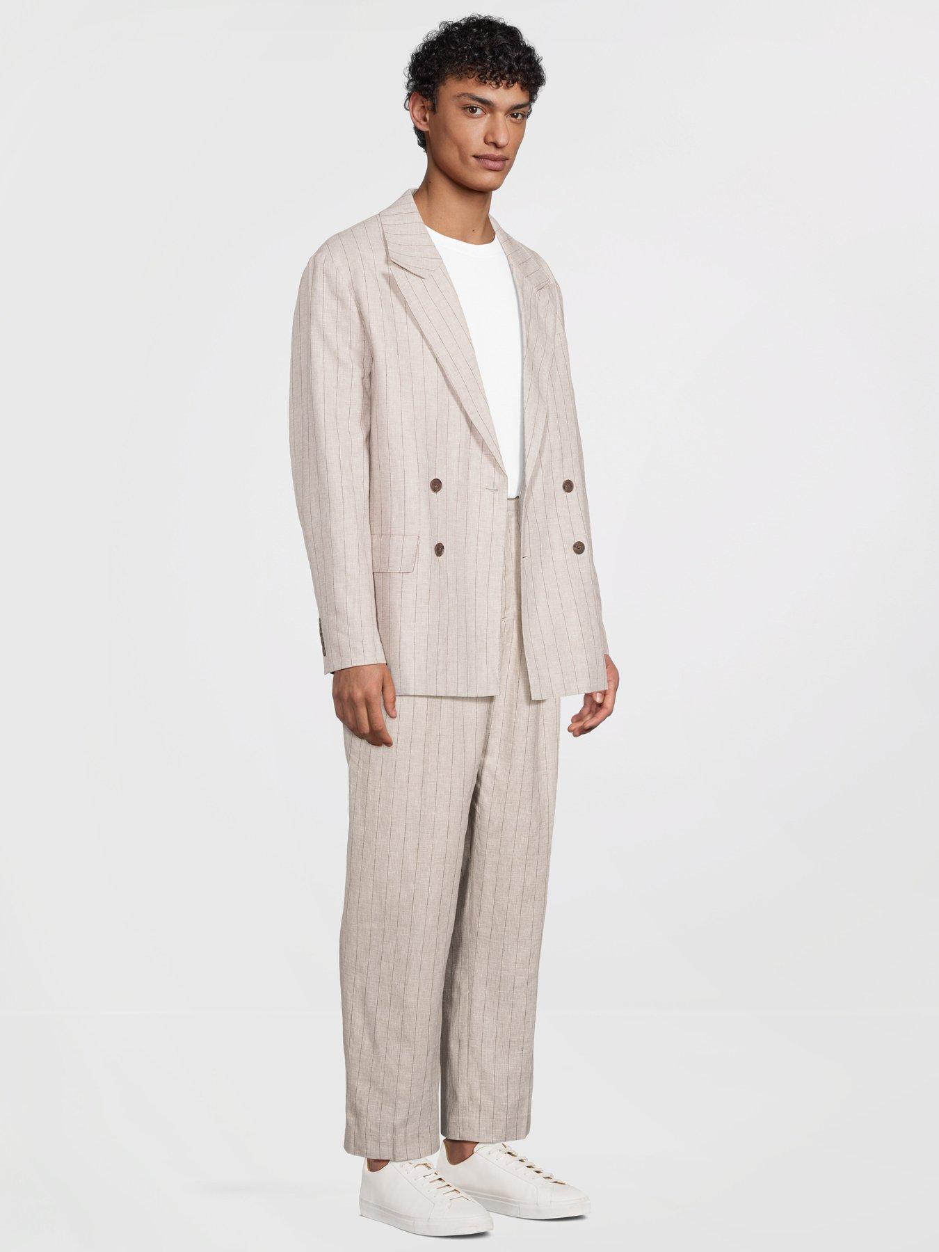 Selected Homme Relaxed Fit Malik Pinstriped Double Breasted Blazer ...