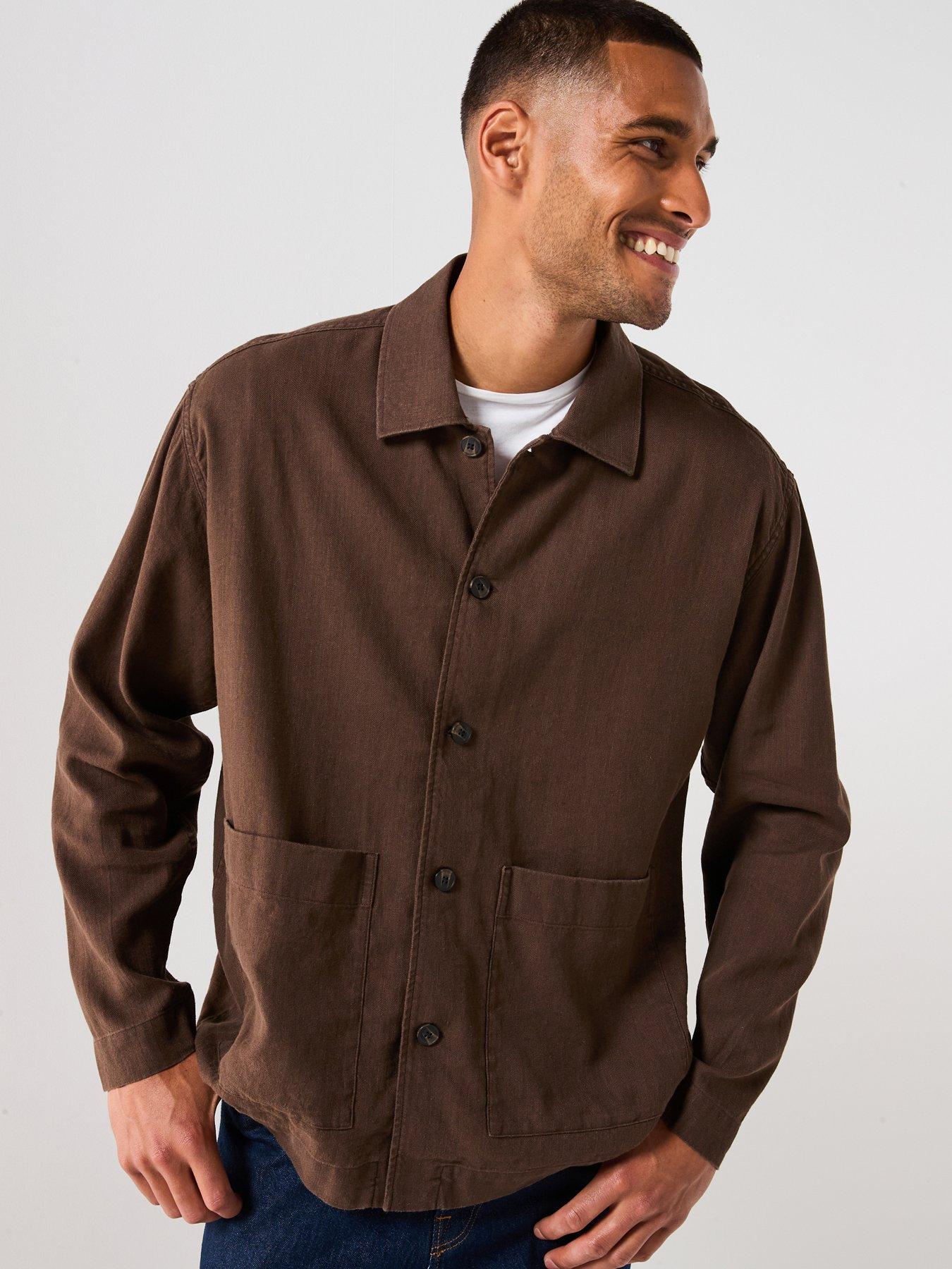 undefined Tony Relaxed Fit Formal Overshirt - Demitasse