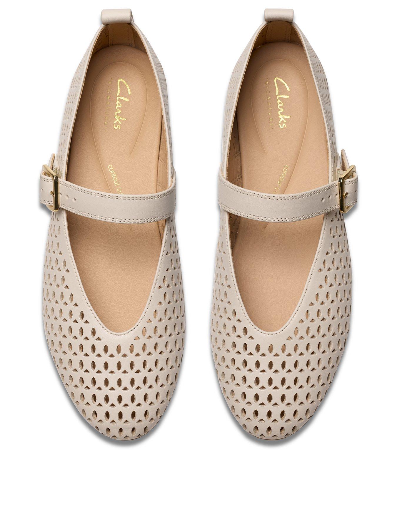 Clarks Fawna Jane Woven Mary Jane Shoe Cream Very