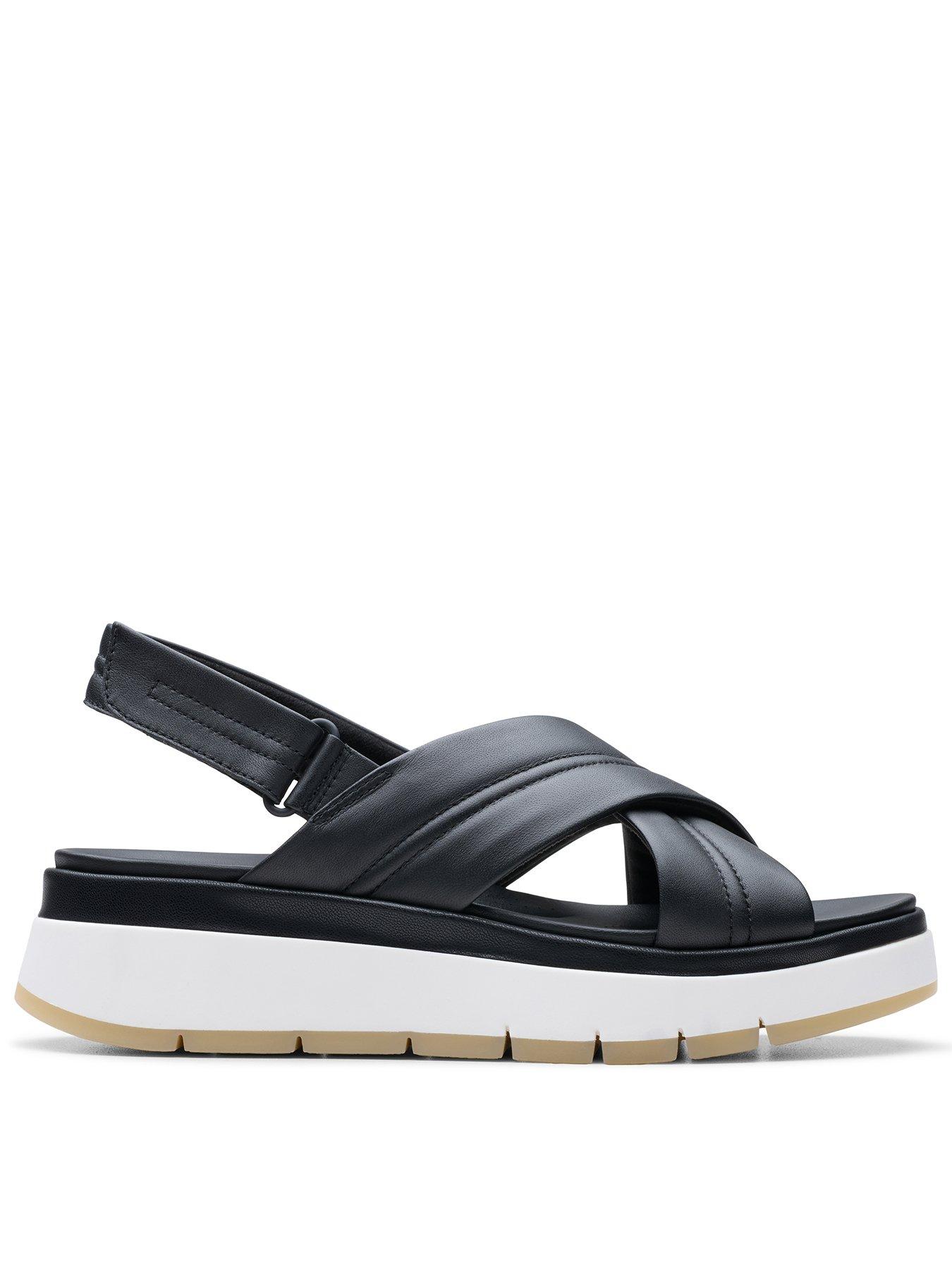 undefined Tuscan Cross Platform Style Leather Sandal - Black