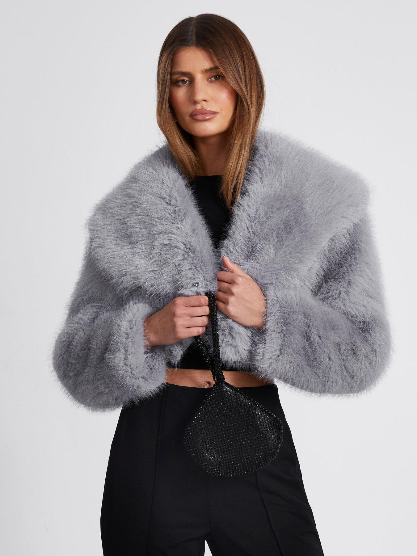 Buy Black Hooded Parka Coat With Faux Fur Trim from Sweden