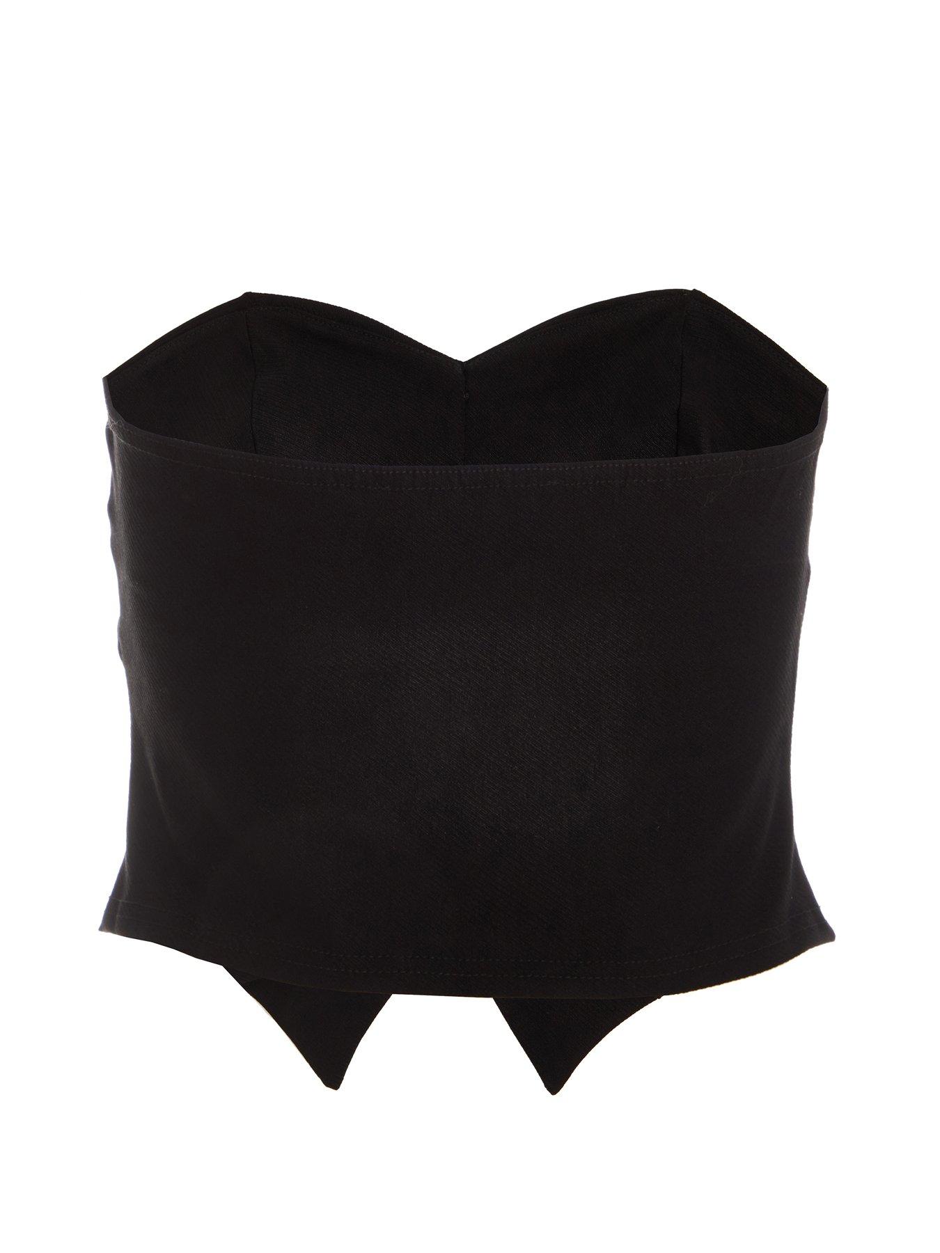 Image 5 of 6 of Quiz Black Textured Button Front Top