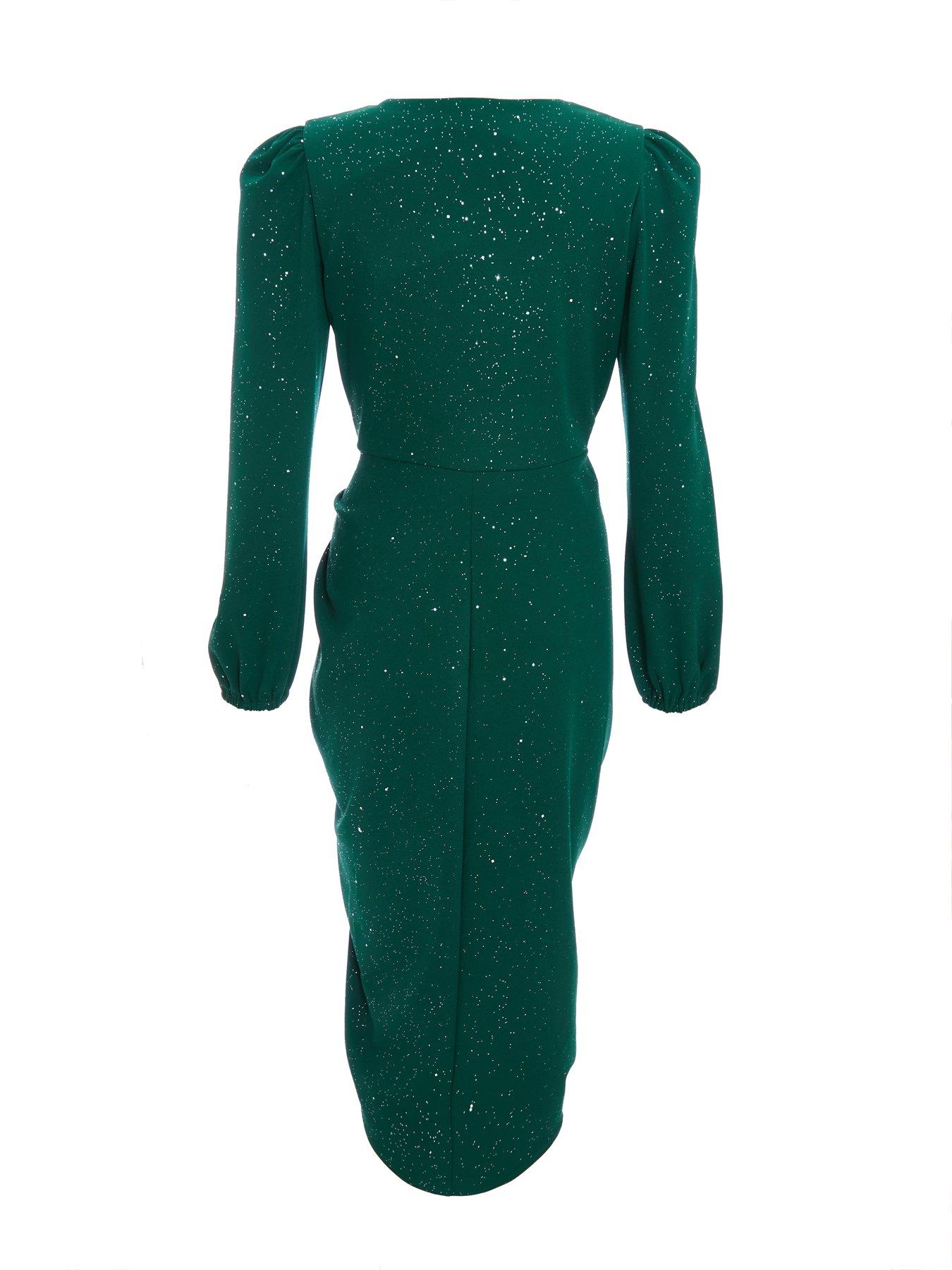 green emerald velvet dress Jovani 09908 - Multicolored Palm-Detailed Dress 00 / Black/Multi