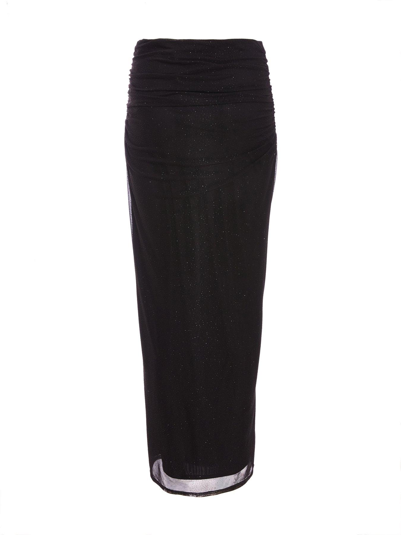 Midaxi Skirt Midi Pencil Skirt Quiz Quiz Black Glitter Mesh Midaxi