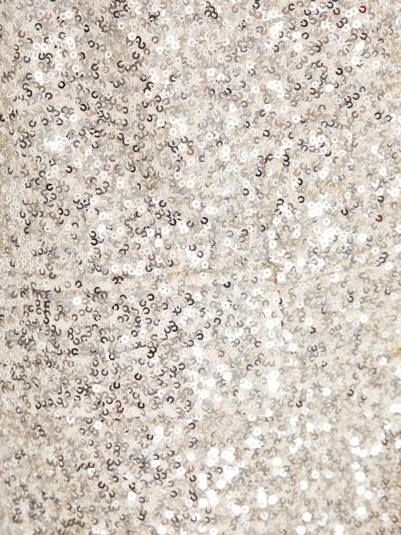 Quiz Champagne Sequin Tailored Blazer Very