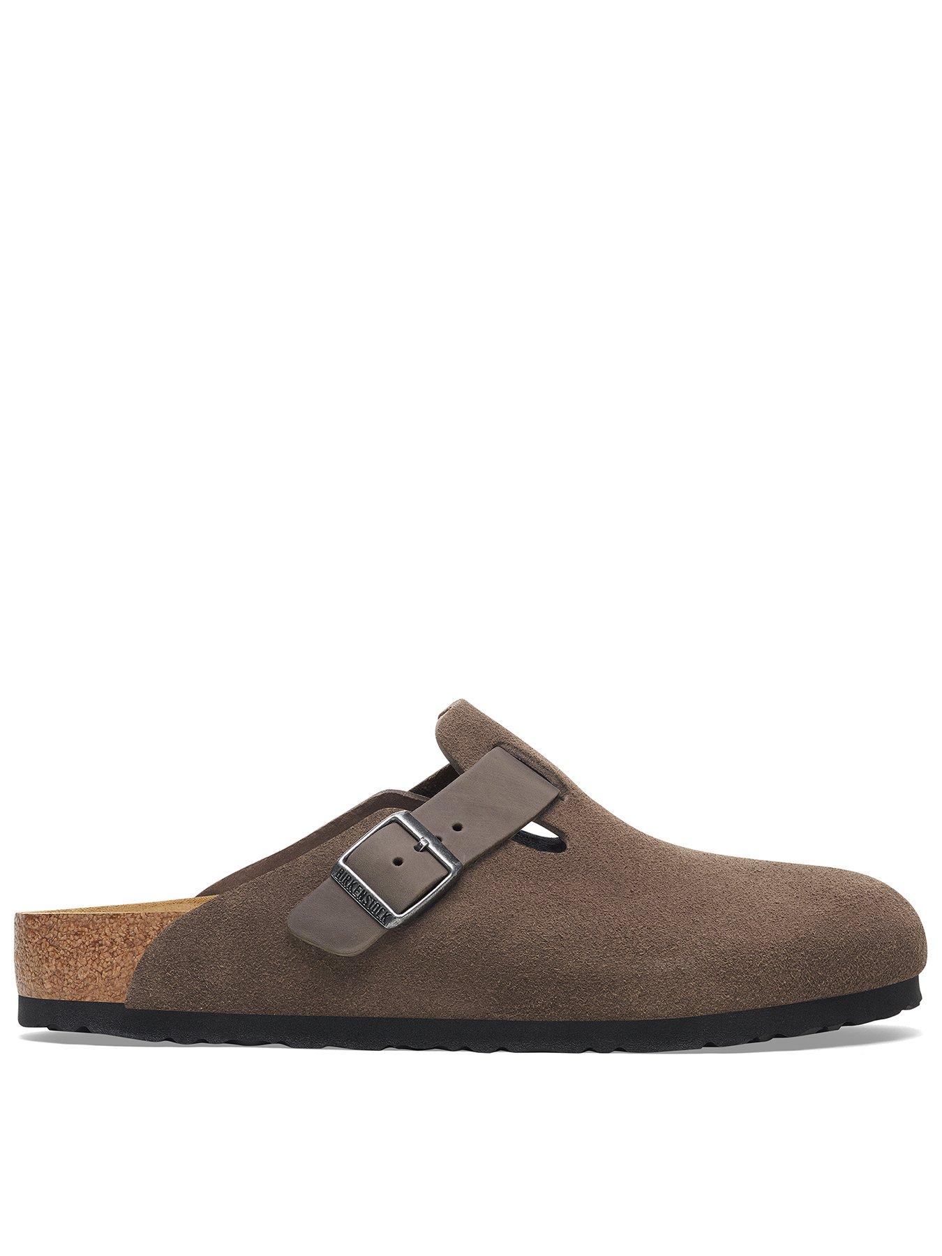 undefined Men's Boston Suede And Oiled Leather Sandals - Grey