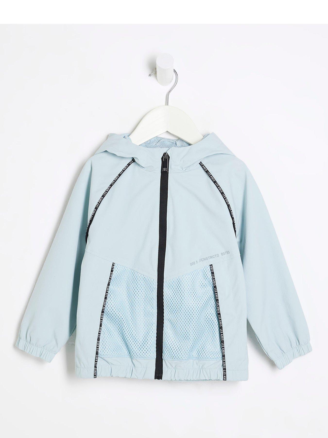 undefined Boys Sporty Piped Rainmac Jacket - Ice- Blue