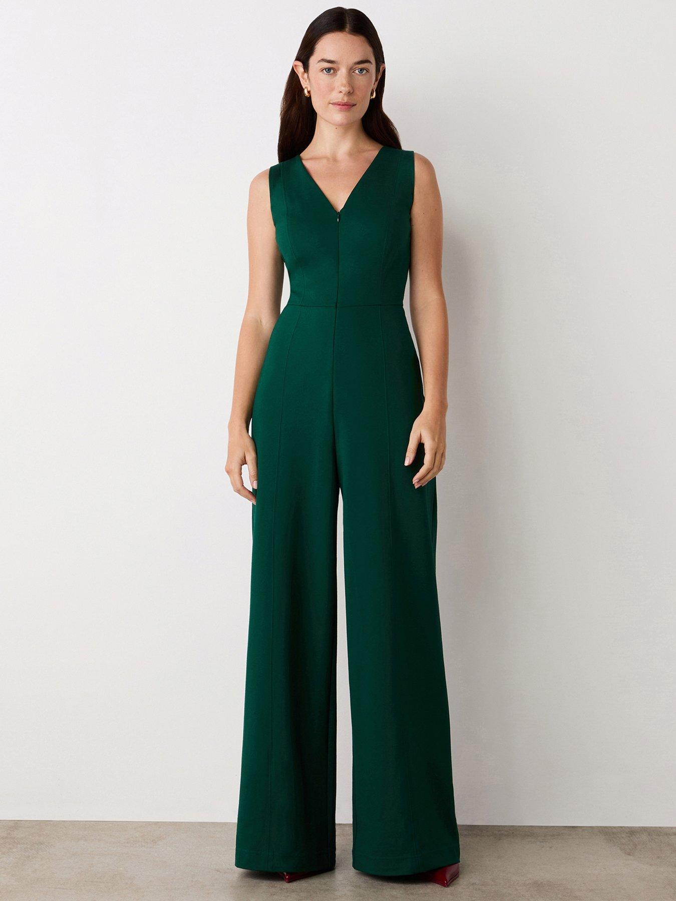 undefined Effie Ponte Jersey Jumpsuit - Green