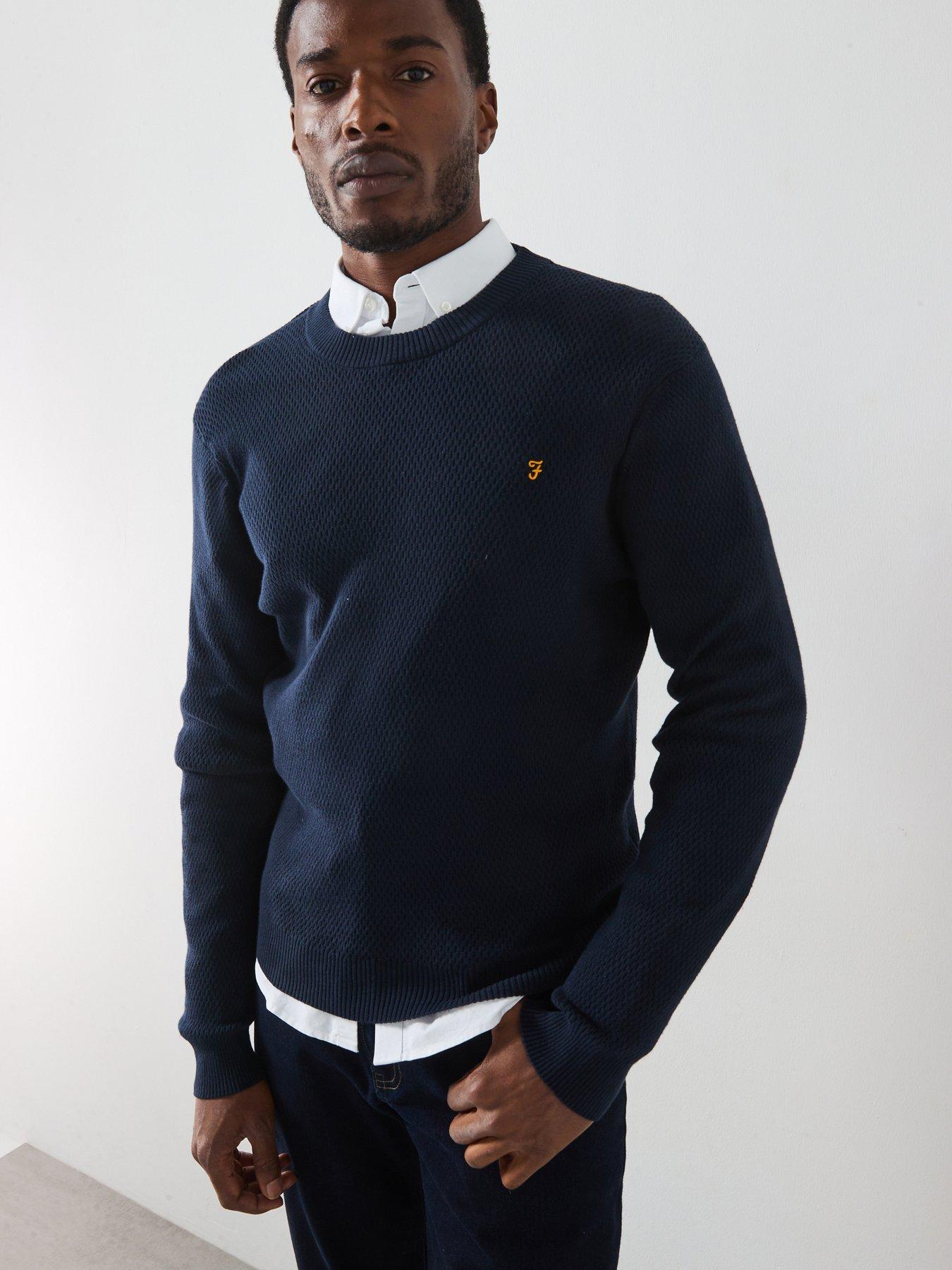 undefined Rainhill Crew Neck Regular Fit Sweater - Navy