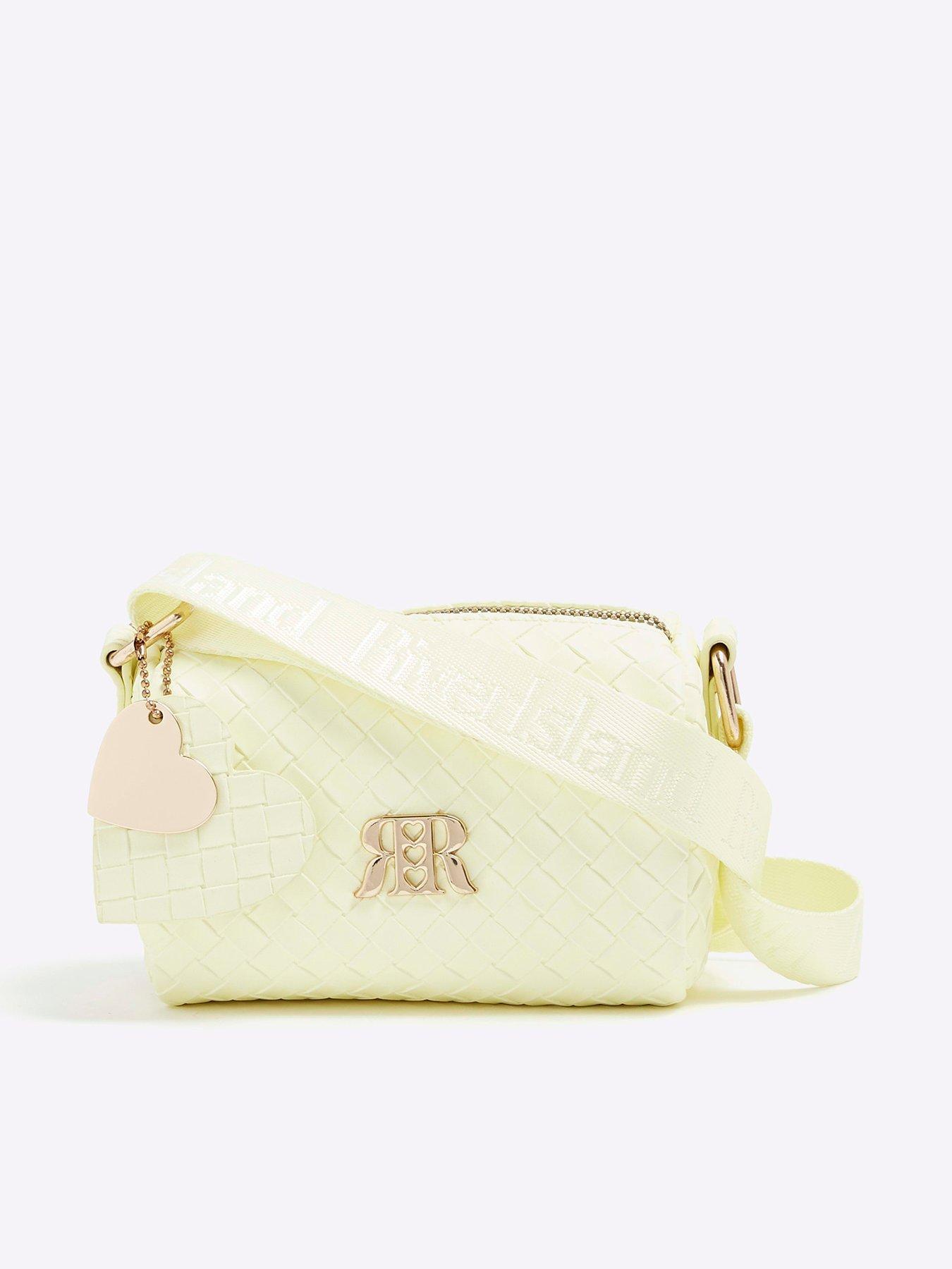 undefined Girls Weave Cross-Body Bag - Yellow