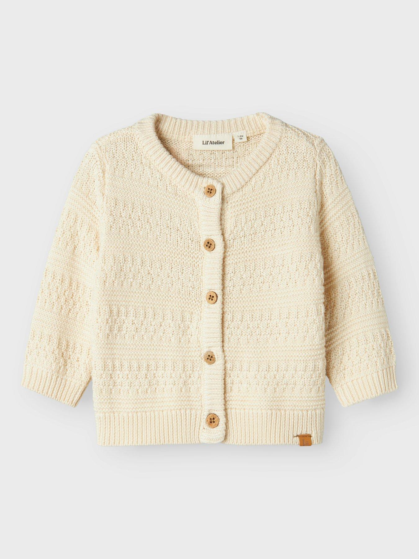 Image 3 of 4 of Lil Atelier Baby Boys Knitted Cardigan - Turtledove