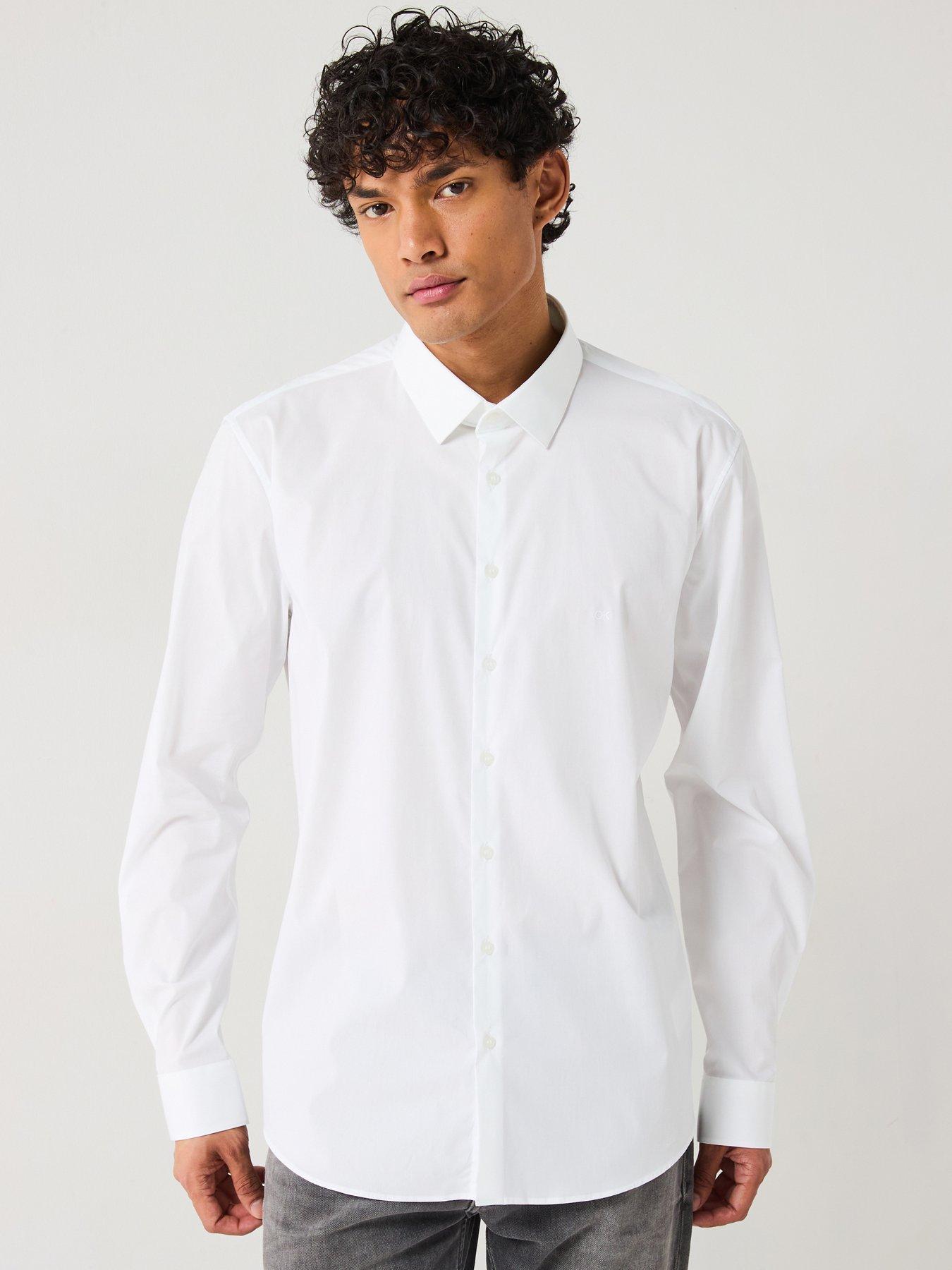undefined Poplin Stretch Slim Longsleeve Shirt - White