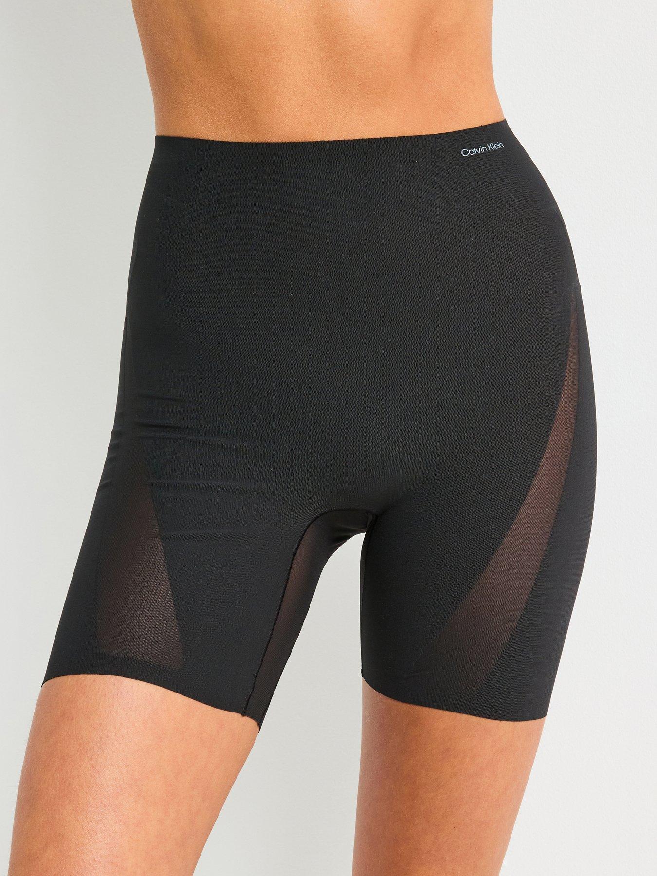 Calvin Klein Stay Put Mesh Sculpt Firm Thigh Slimmer Short - Black