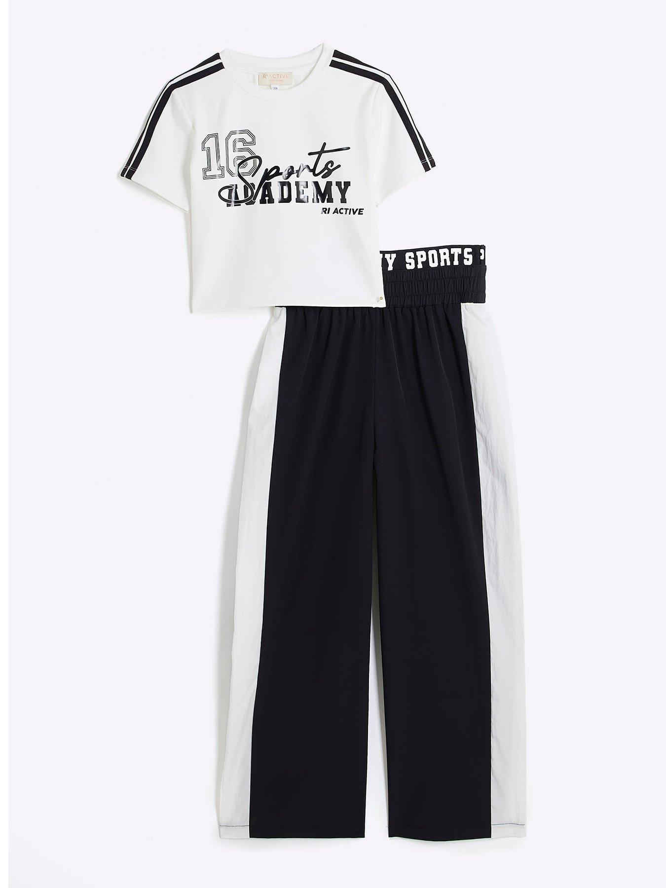 undefined Girls Active T-shirt And Joggers Set - Black