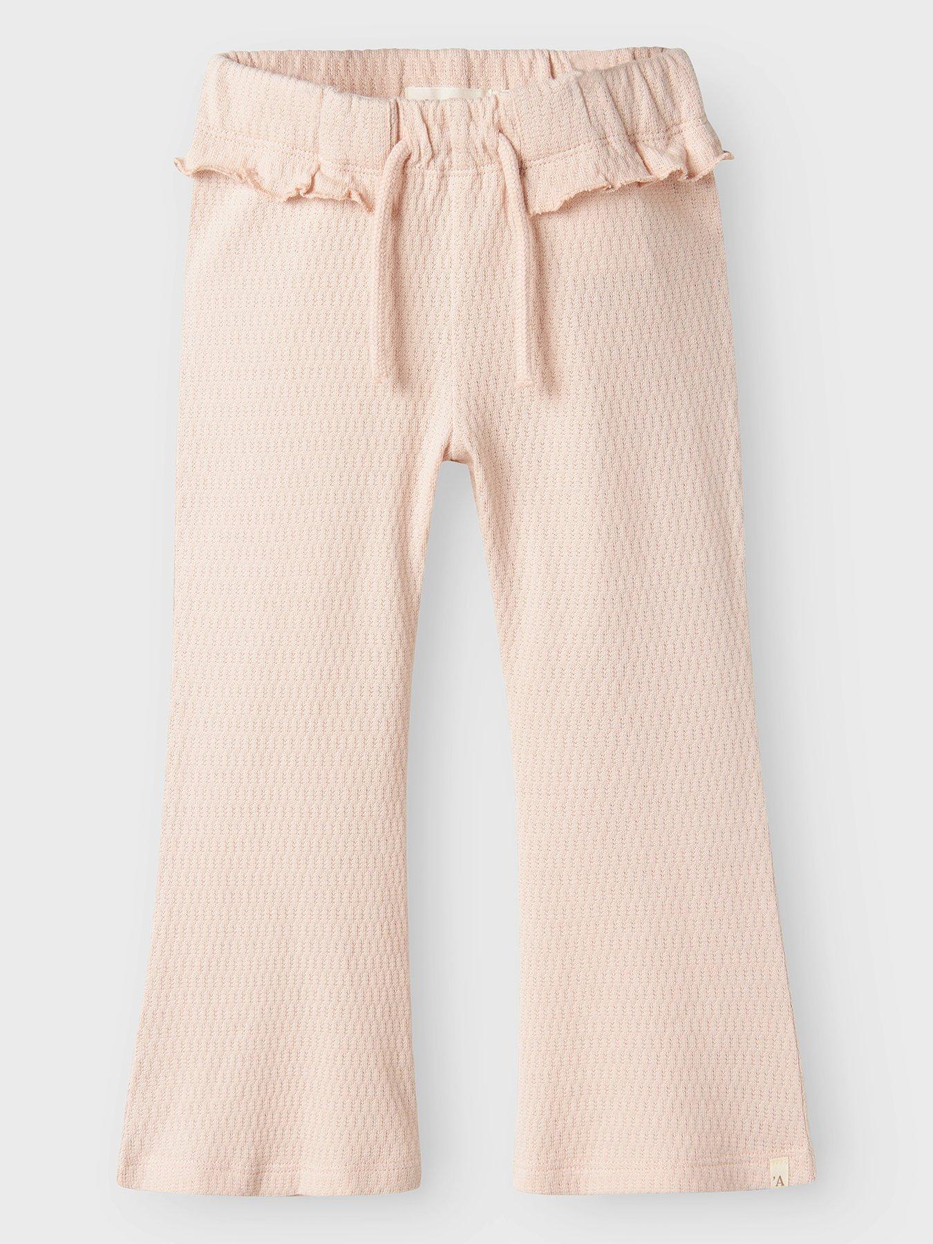 undefined Mini Girls Wide Leg Trousers - Peach Whip