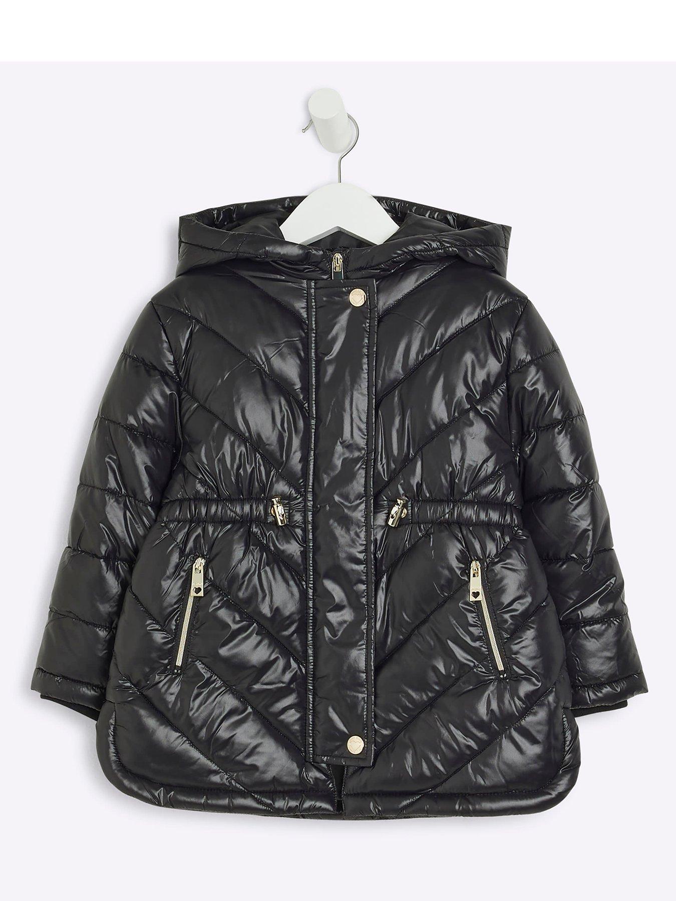 River Island Mini Girls Padded Jacket - Black