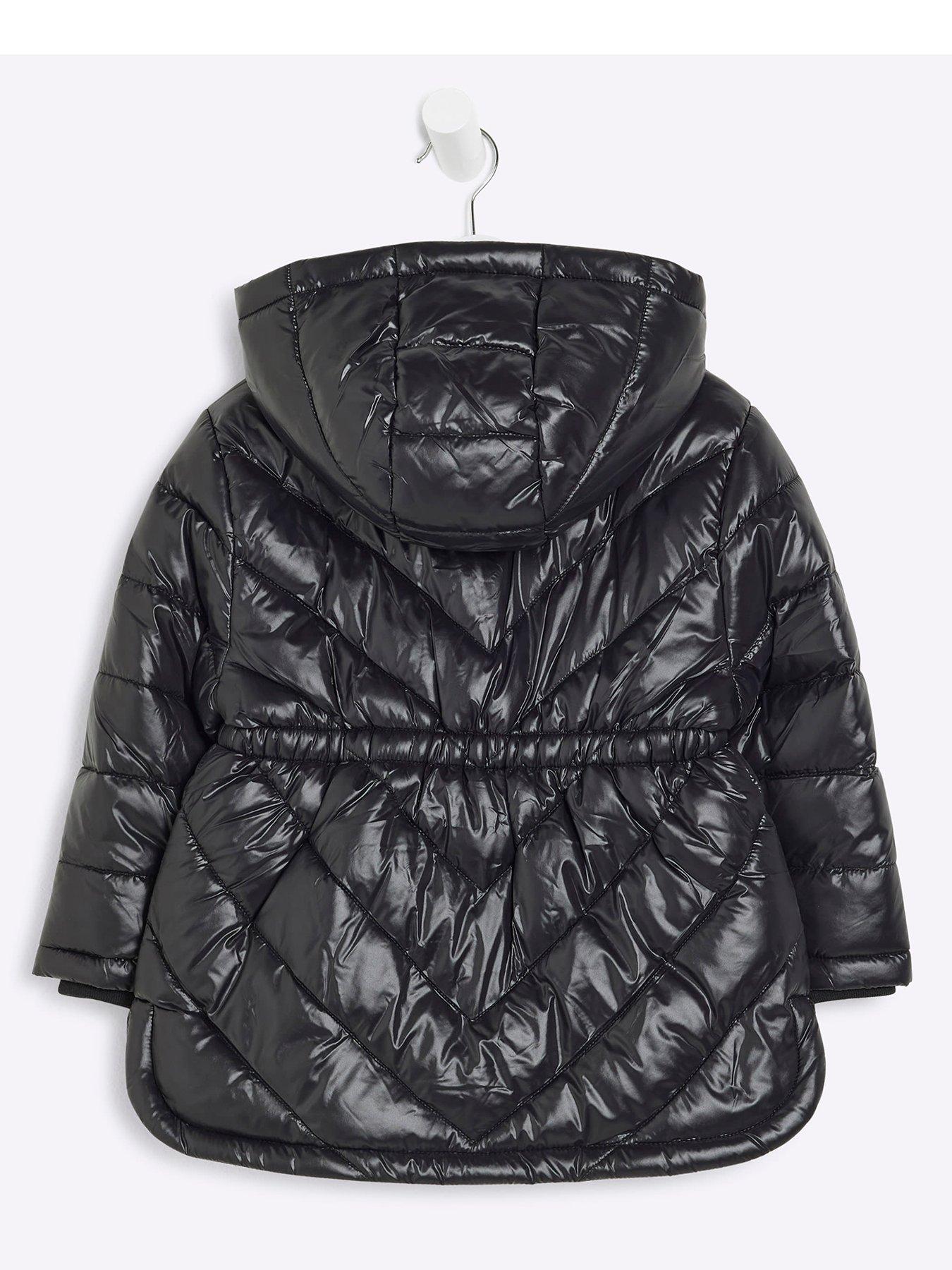 Image 2 of 4 of River Island Mini Girls Padded Jacket - Black