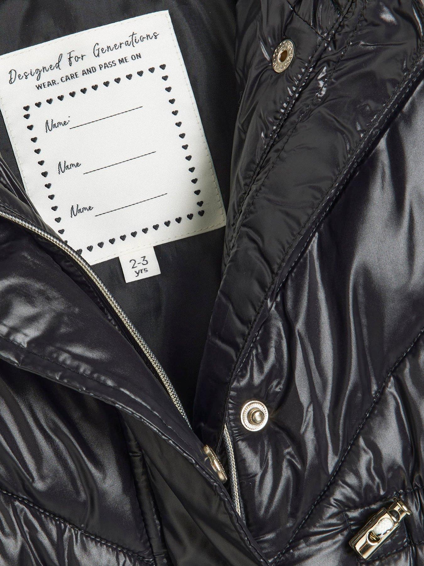Image 4 of 4 of River Island Mini Girls Padded Jacket - Black