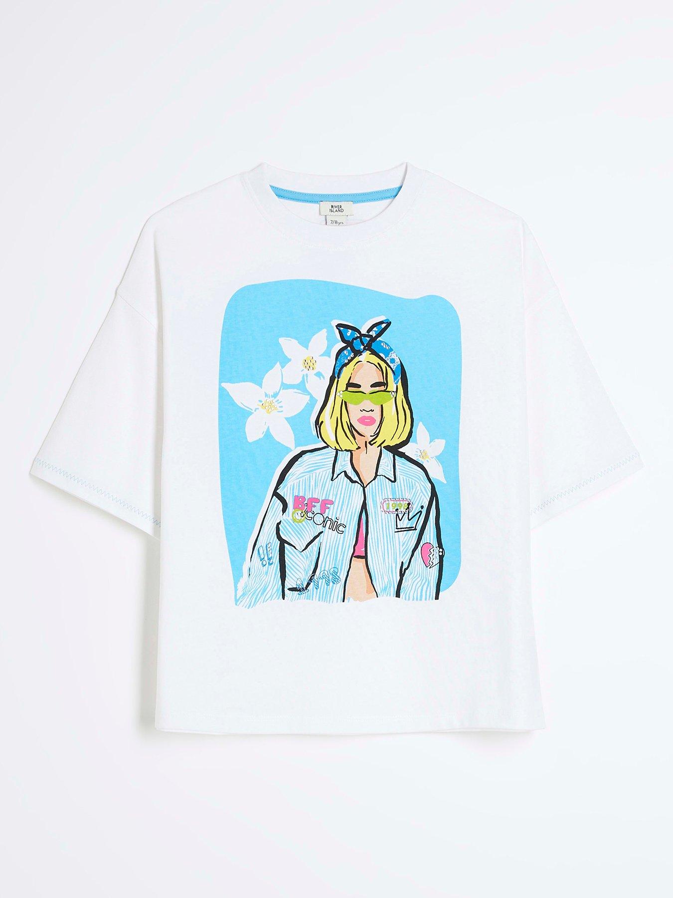 undefined Girls Oversized Cool Girl T-Shirt - White