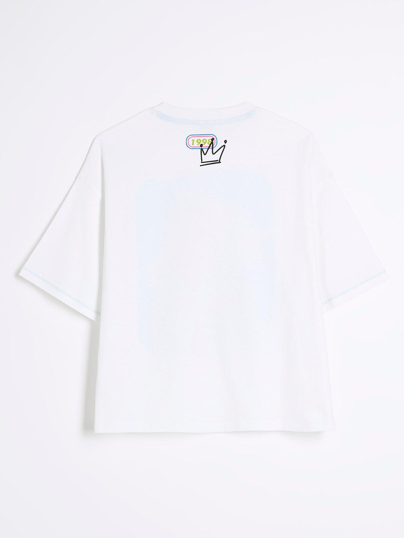 Image 2 of 4 of River Island Girls Oversized Cool Girl T-Shirt - White