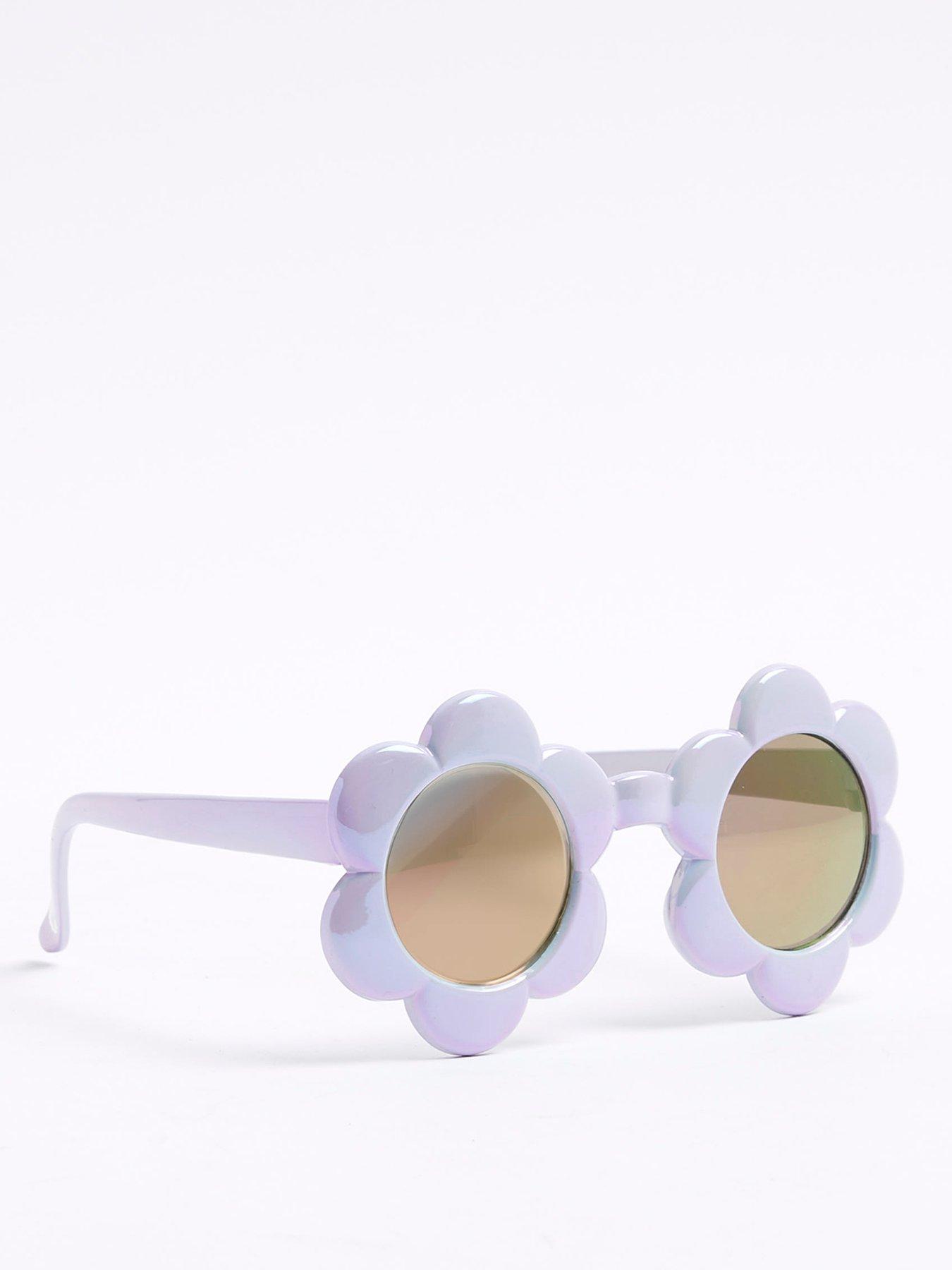 undefined Mini Girls Bubble Flower Sunglasses - Purple