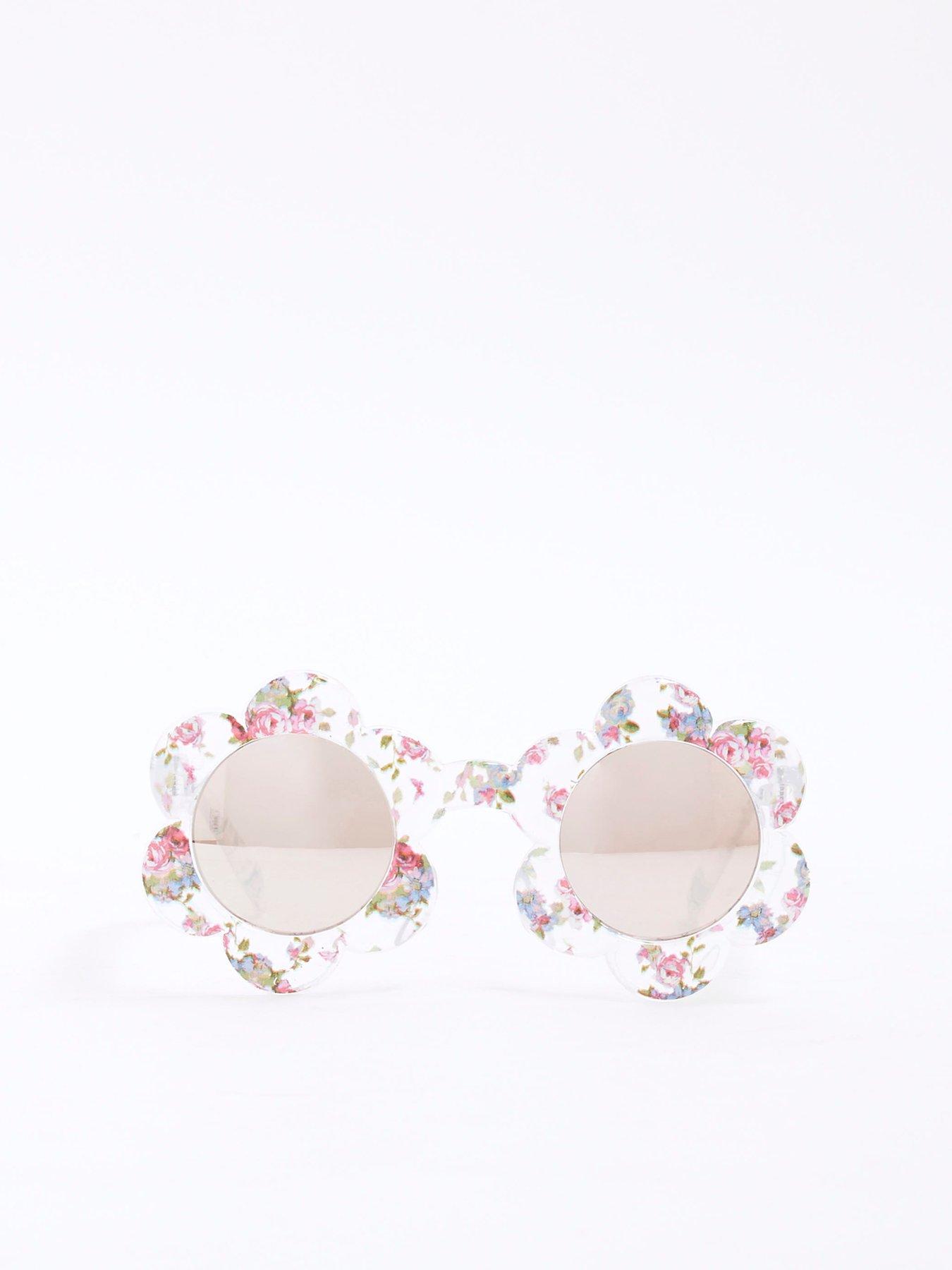 undefined Girls Ditsy Floral Sunglasses - White