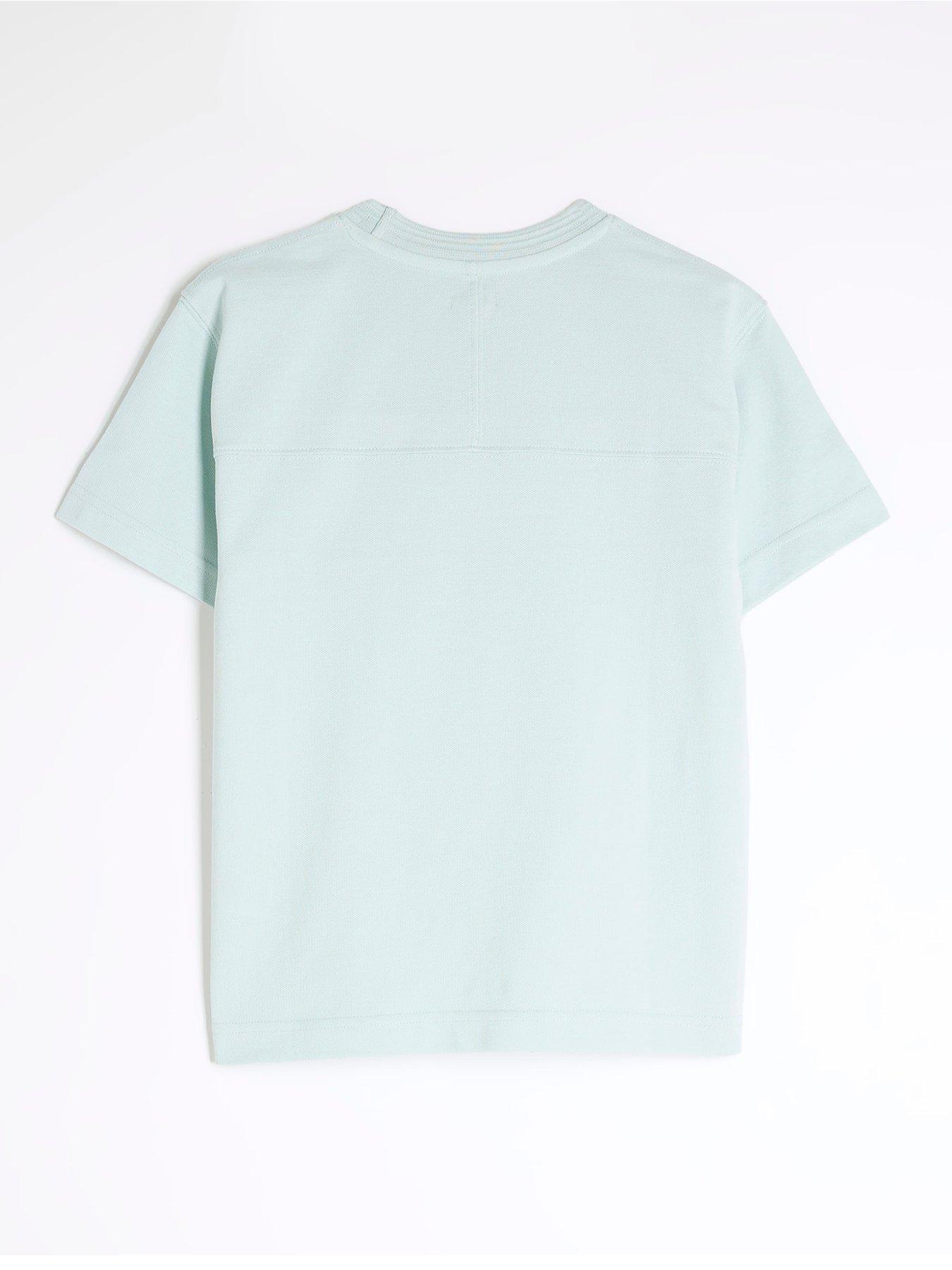 Image 2 of 4 of River Island Boys Piped T-Shirt - Ice Blue