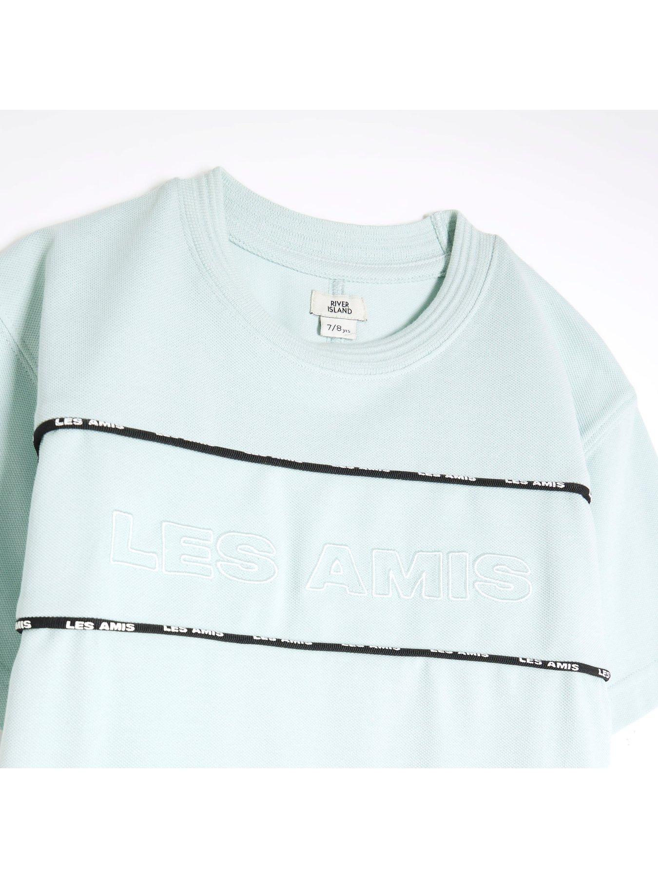 Image 4 of 4 of River Island Boys Piped T-Shirt - Ice Blue