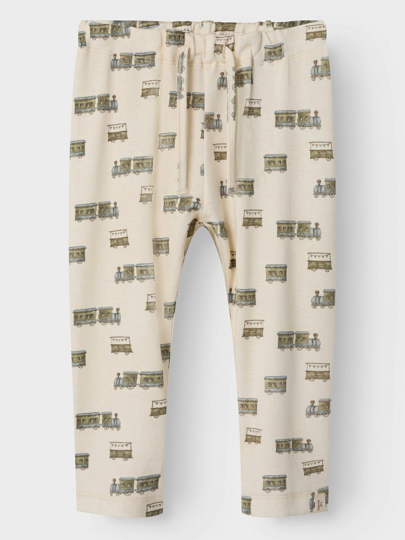 undefined Baby Boys Train Print Jersey Trousers - Turtledove