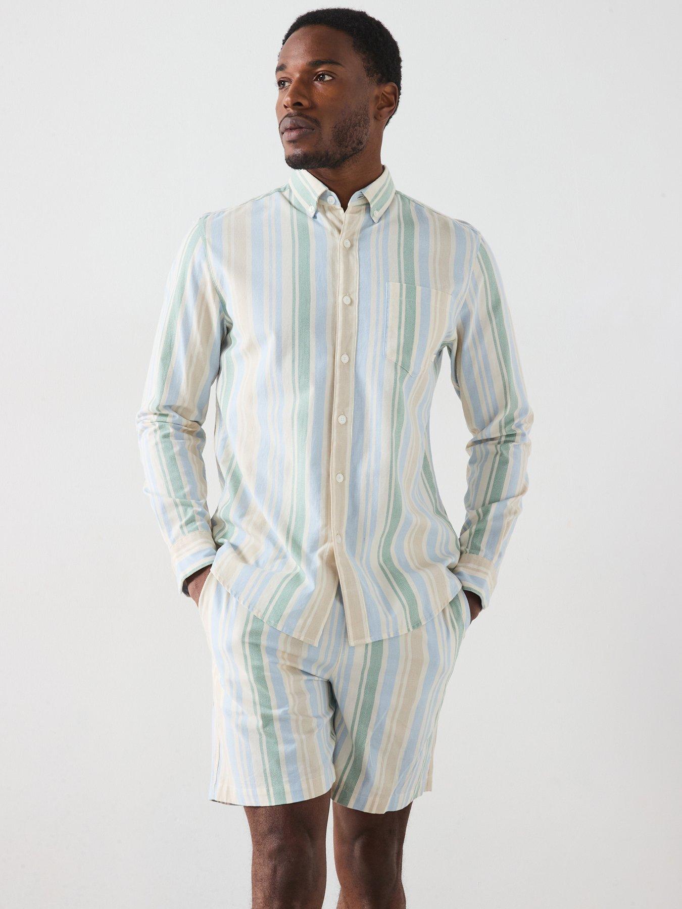 undefined Steen Long Sleeve Striped Casual Fit Shirt - Multi