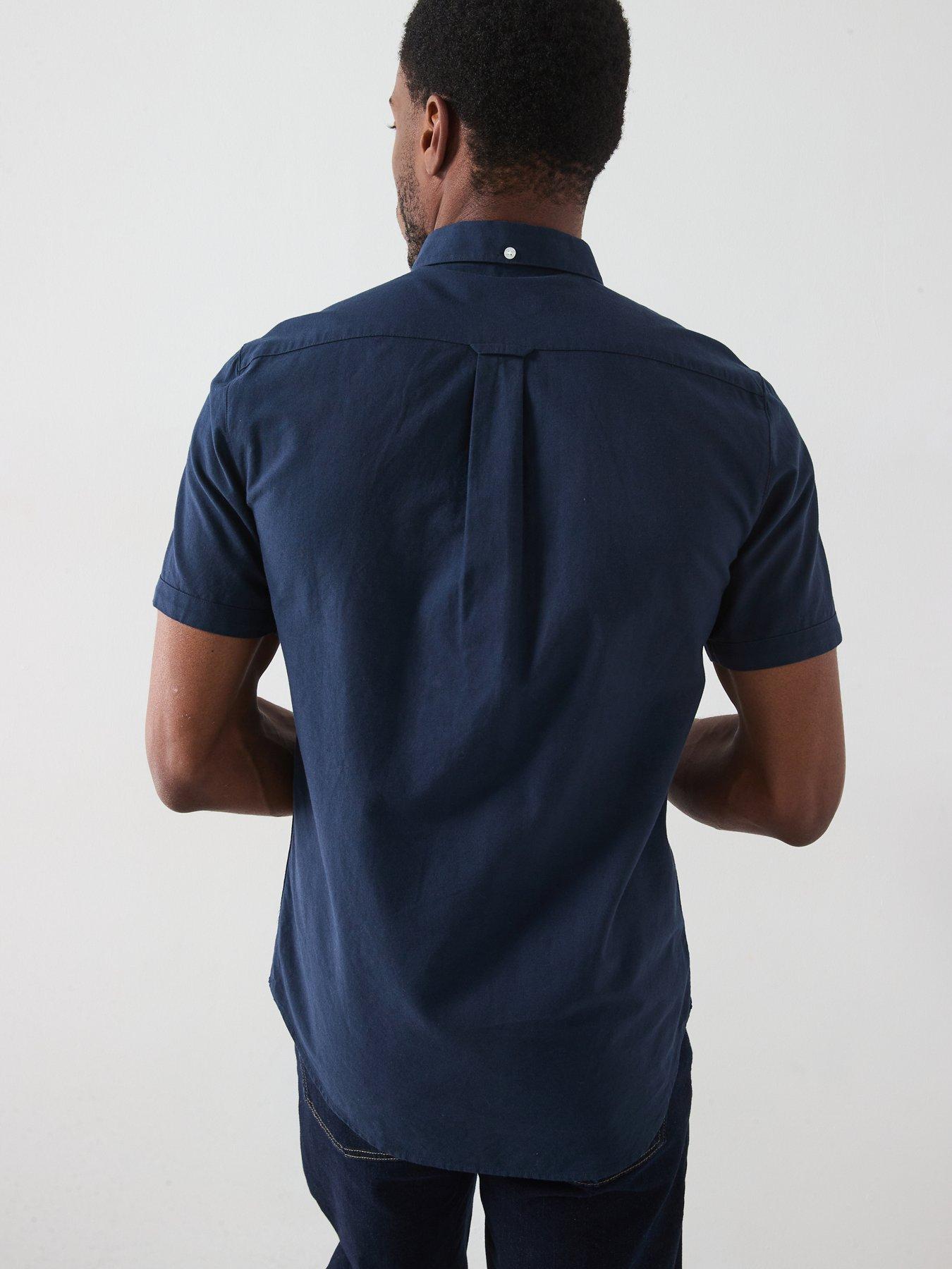Image 2 of 4 of Farah Brewer Short Sleeve Slim Fit Shirt - Navy