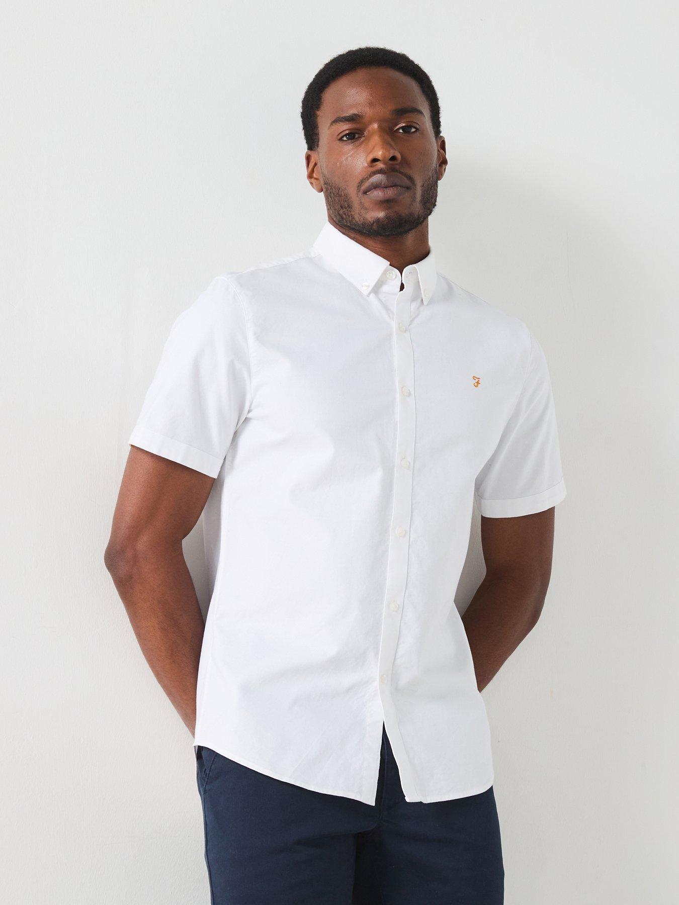 undefined Brewer Short Sleeve Slim Fit Shirt - White