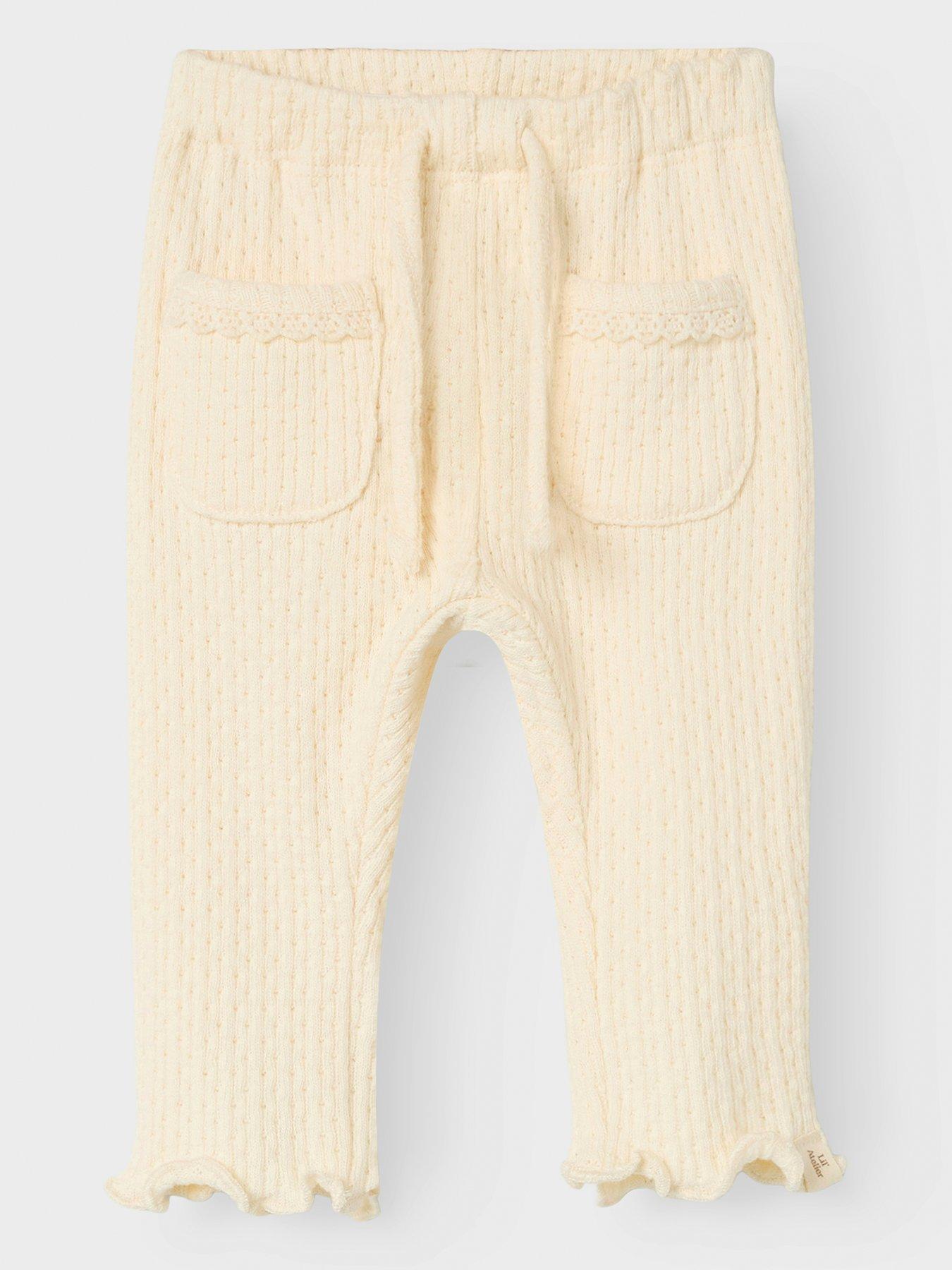 undefined Baby Girls Textured Slim Trousers - Turtledove