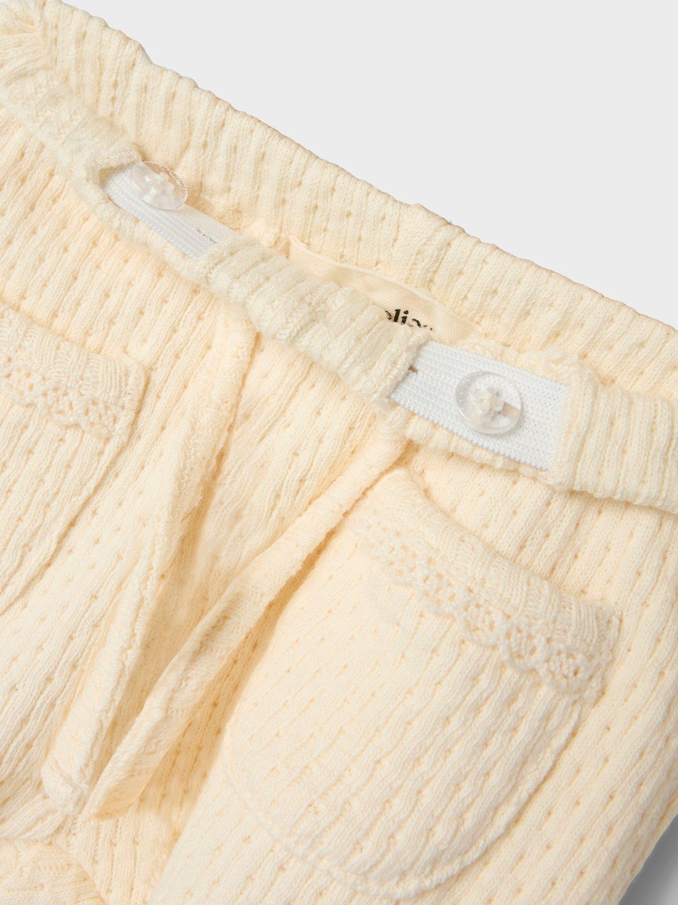 Image 3 of 4 of Lil Atelier Baby Girls Textured Slim Trousers - Turtledove