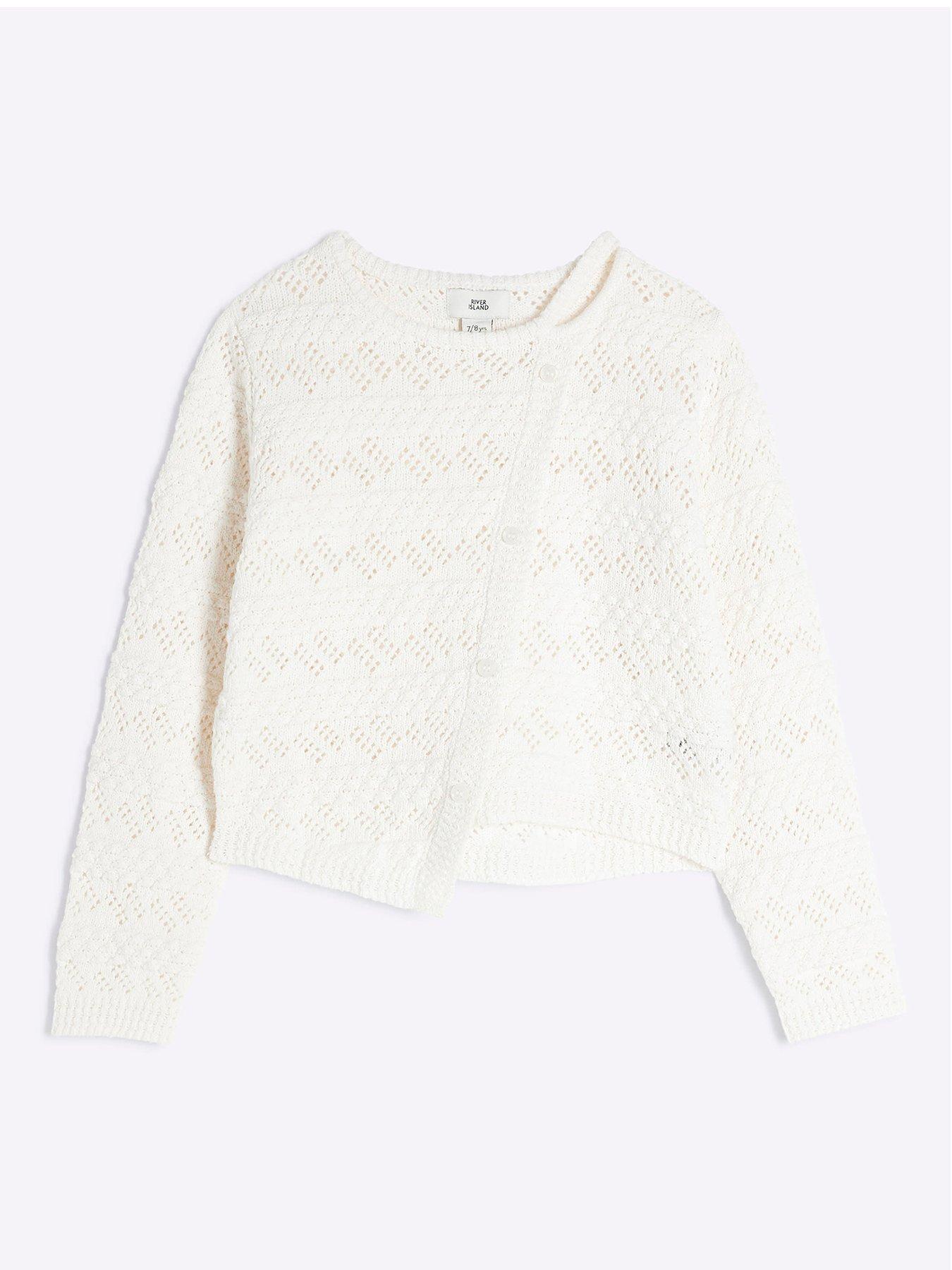 undefined Girls Textured Jumper - Cream