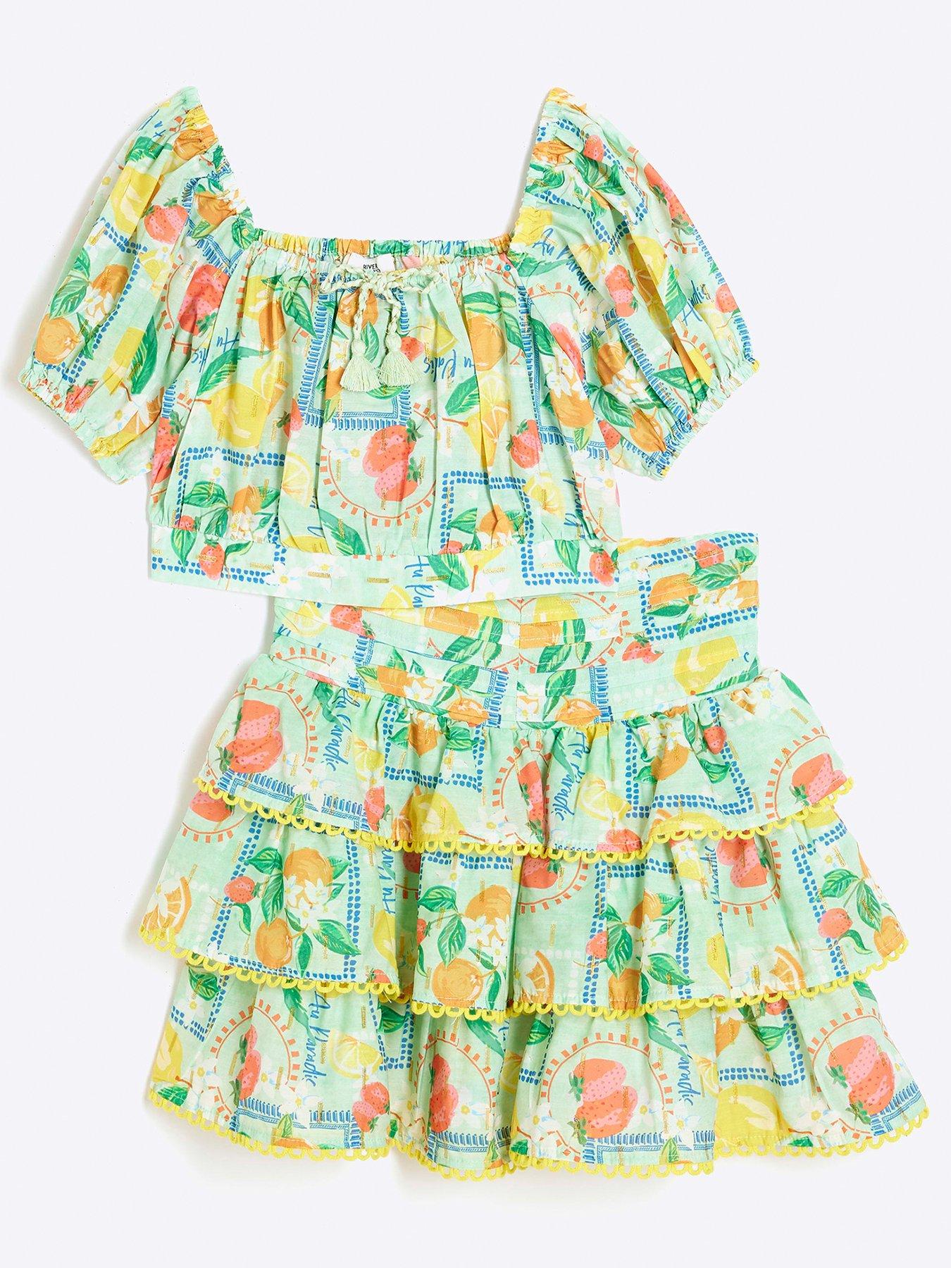 Paloma de la O - Girls Yellow Floral Cotton Dress