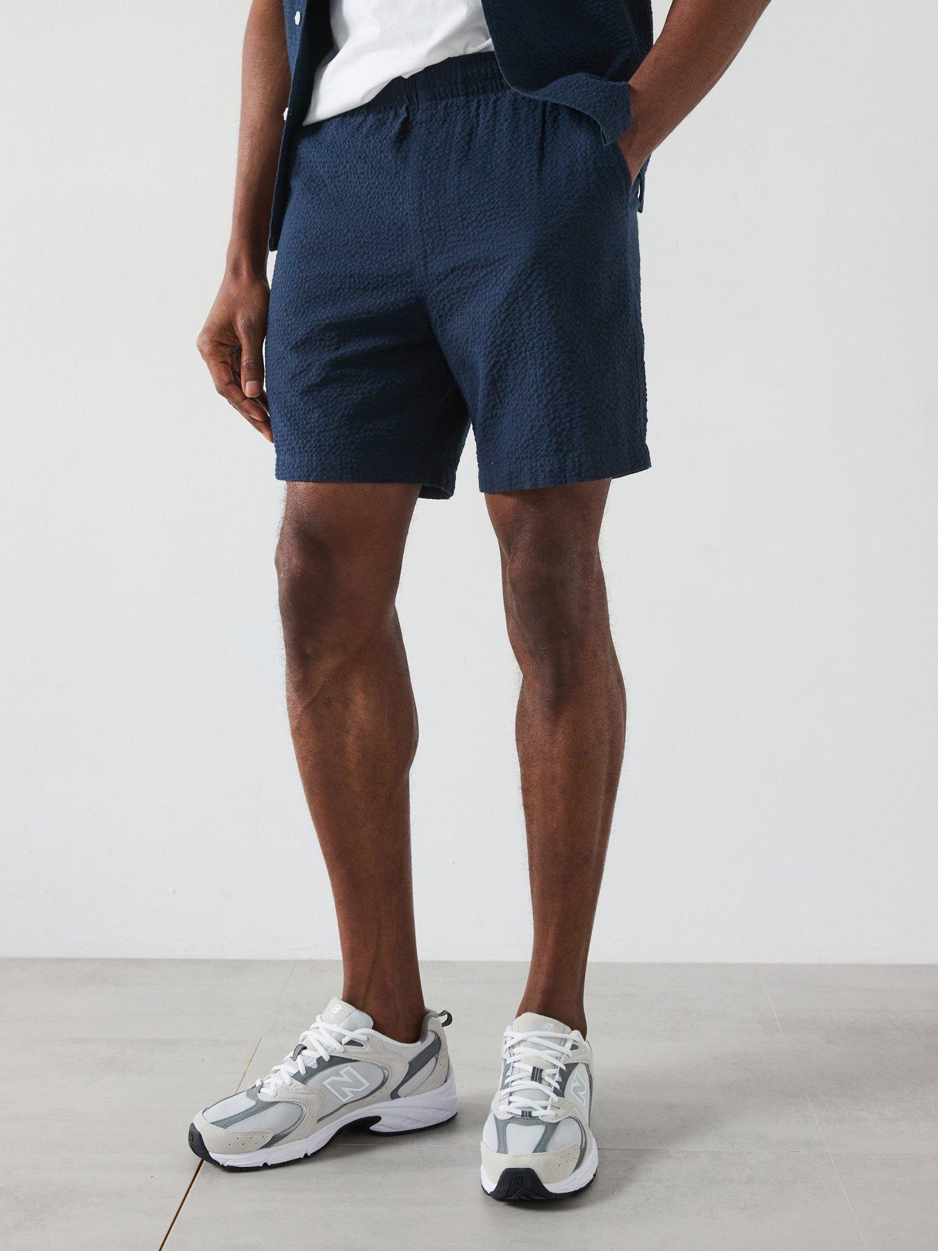 undefined Redwald Seersucker Regular Fit Shorts - Navy