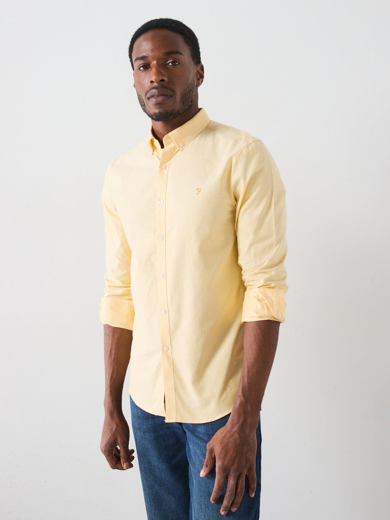 undefined Brewer Long Sleeve Slim Fit Shirt - Yellow