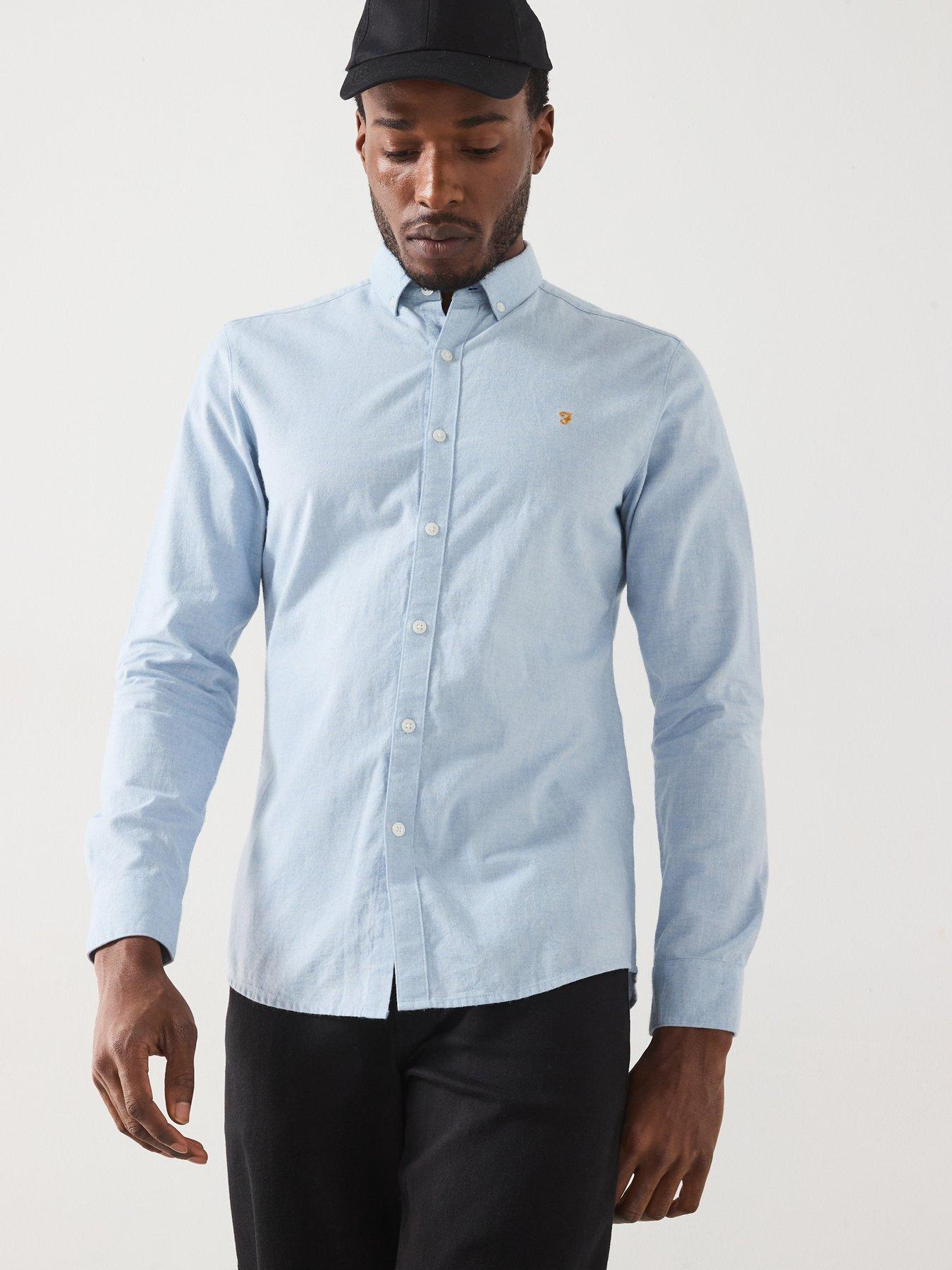 undefined Steen Long Sleeve Slim Fit Shirt - Light Blue