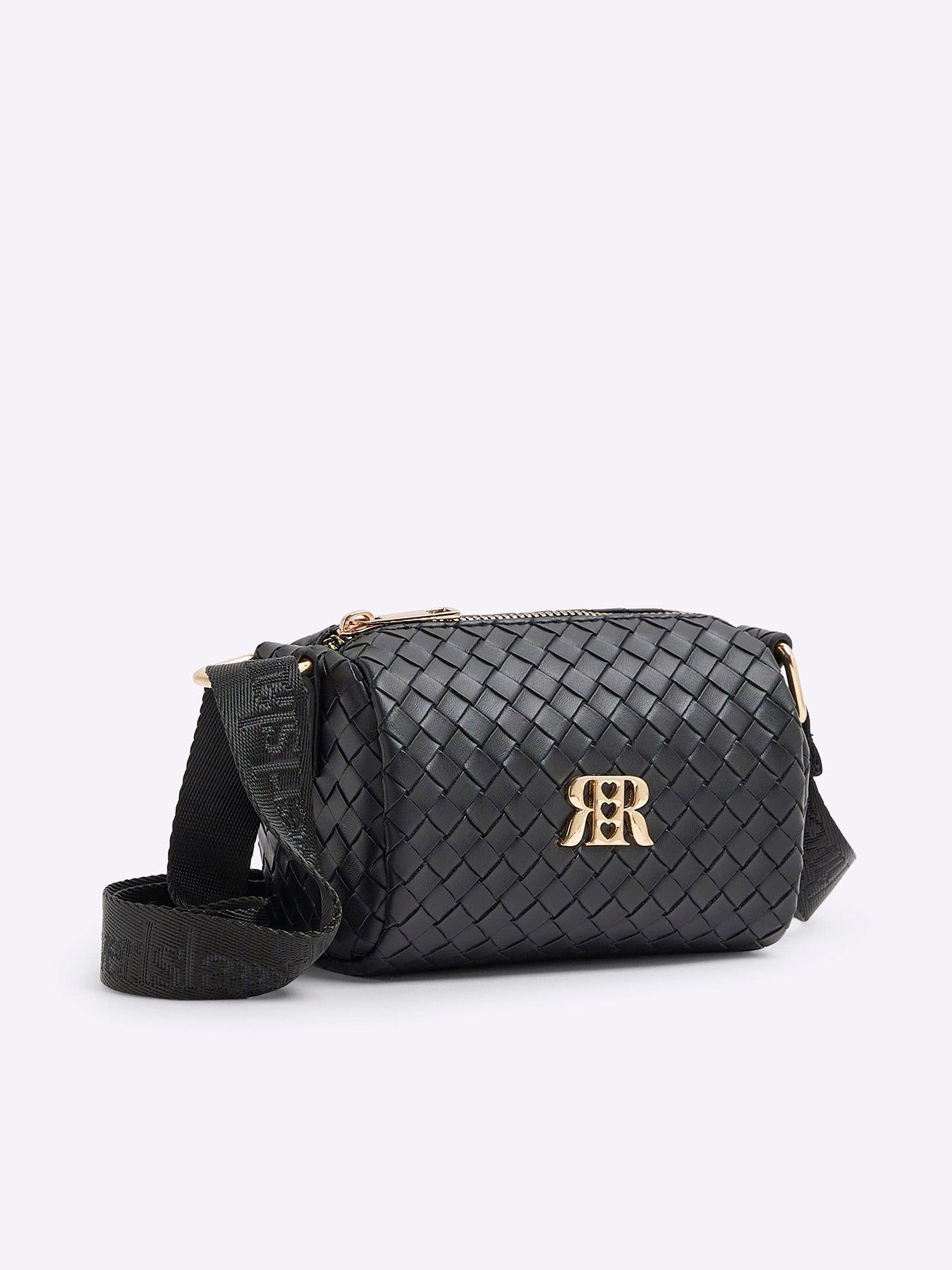 Image 3 of 5 of River Island Girls Weave Cross Body Bag - Black