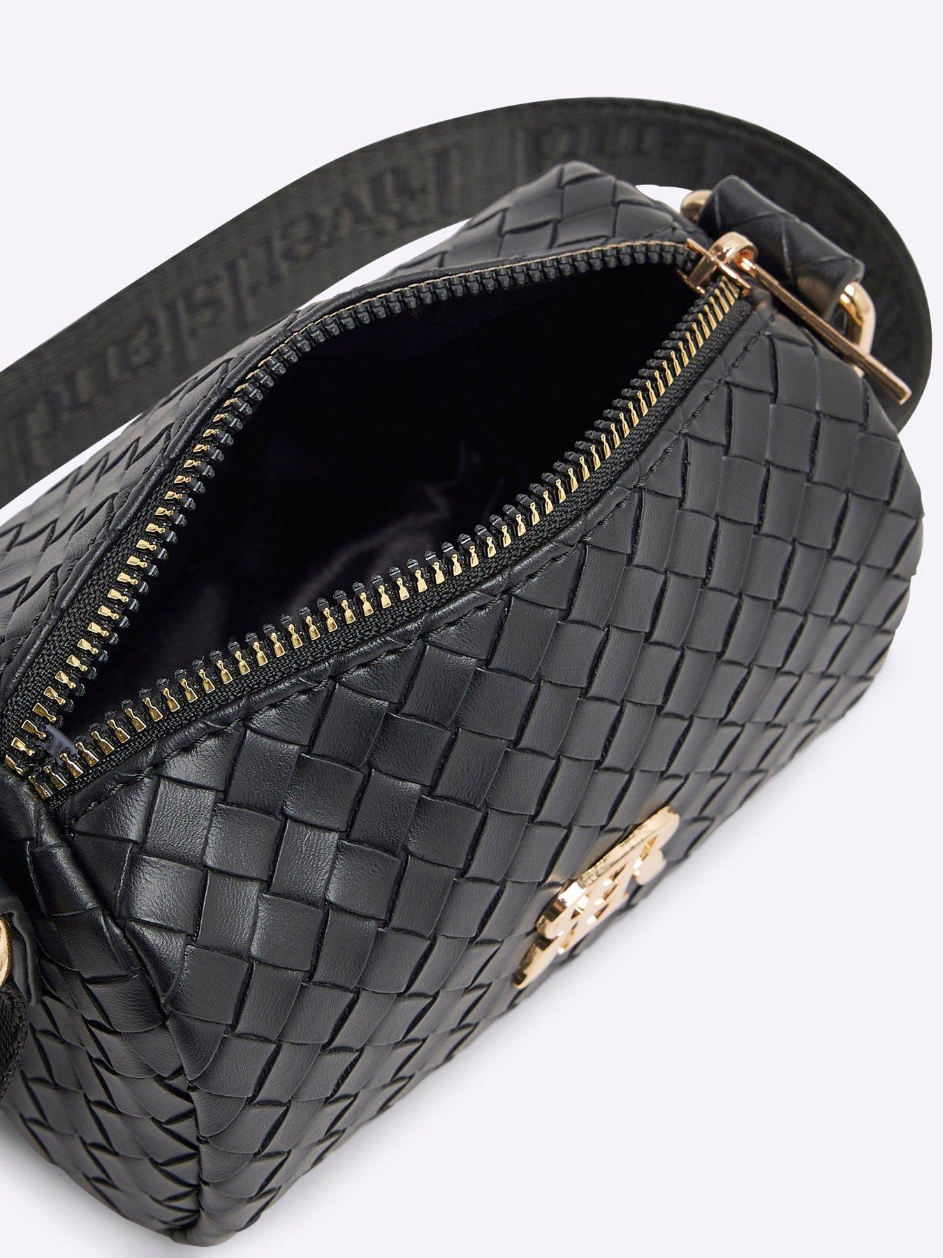 Image 4 of 5 of River Island Girls Weave Cross Body Bag - Black