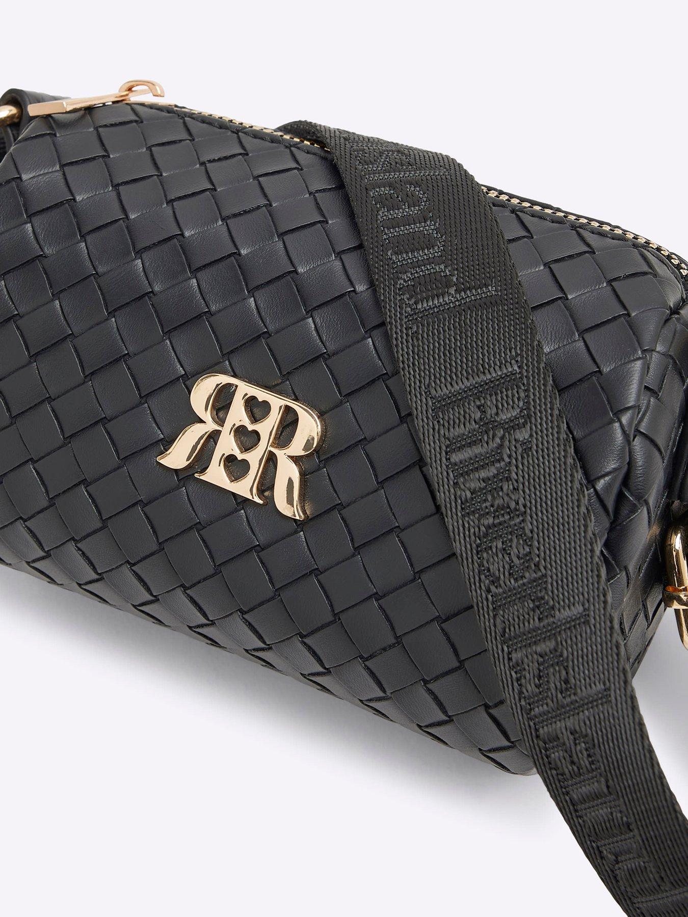 Image 5 of 5 of River Island Girls Weave Cross Body Bag - Black