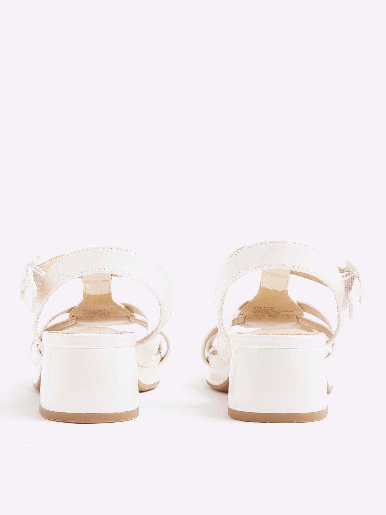 Image 3 of 5 of River Island Girls Caged Block Heeled Sandals - Cream